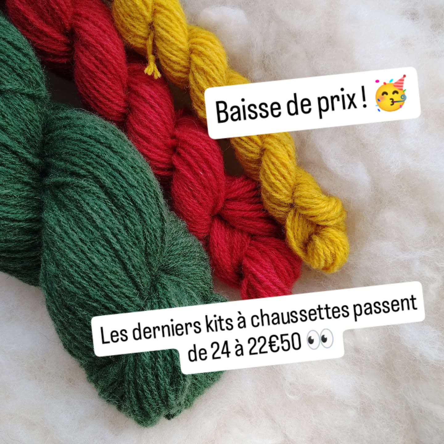 En attendant l'arrivée du nouveau fil et du réassort de mérinos, je vous propose le kit uni du fil à chaussettes en promotion 👀
C'est un fil qui vient encore une fois de chez Laines Paysannes, composé de fibres recyclées issues de leurs chutes de tricotage, de laine de brebis tarasconnaises et de polyamide recyclé.
Je vous propose un format généreux pour ne pas oublier les personnes aux grands pieds ou larges mollets : le coloris vert sapin pèse 70g et est accompagné d'un joli rouge de 20g et d'un jaune vif de 10g.
Rendez-vous sur grismontagne.fr !
--
gris montagne, c'est de la teinture écologique de laines locales ! Des fils 100% français, des troupeaux pyrénéens et des colorants labellisés GOTS, vous trouverez sûrement votre bonheur dans la boutique.
#teinture #artisanat #laine #pyrénées #laineécologique