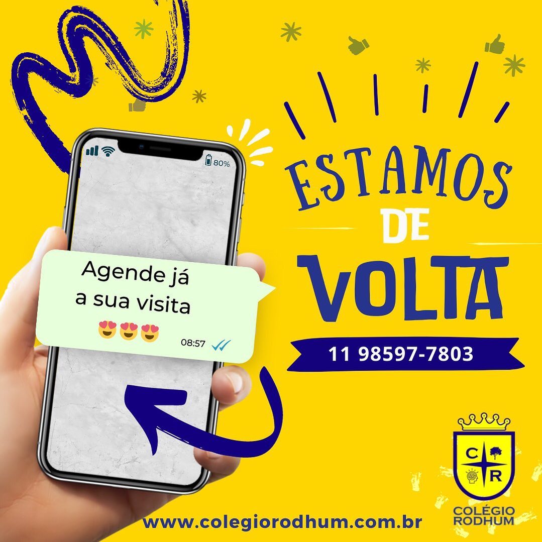 O Colégio Rodhum abre as portas para te receber neste início de ano, vamos caminhar Juntos em 2023?
Venha conhecer nossa estrutura e se surpreender com a nossa proposta pedagógica e acolhimento a cada família!
Estamos em horário de plantão das 8hrs até as 17hrs.
Ou nos chame no WhatsApp: 1198597-7803.
Aguardamos você!!
#colegio #matriculasabertas #rodhum #vemcomagente
