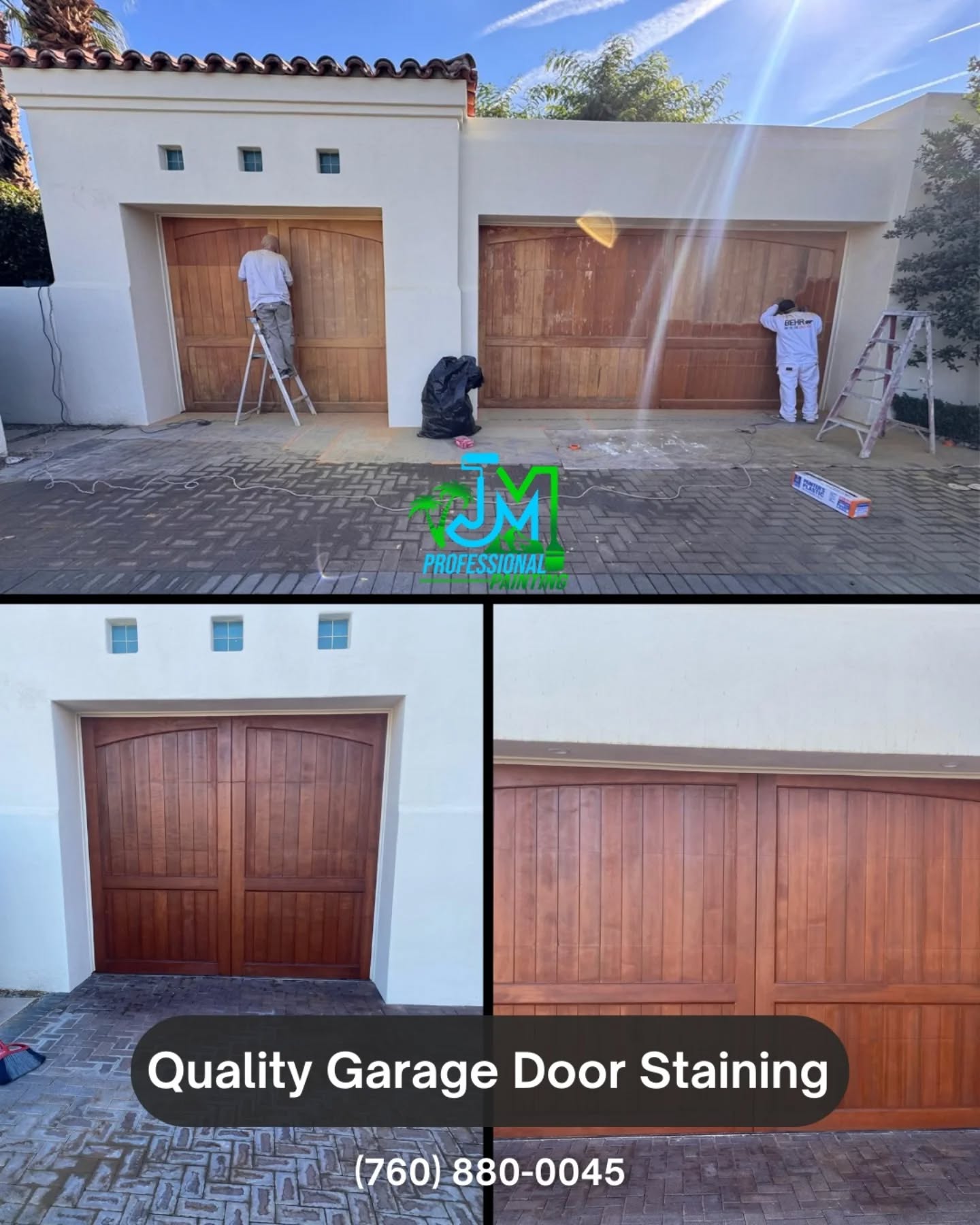 Over time, the sun can dull and damage your wood garage doors. Our professional staining process not only looks beautiful but adds a layer of protection against the elements😁
We provide high-quality finishes that protect your doors and make your home stand out.
Contact us:
📞(760) 880-0045