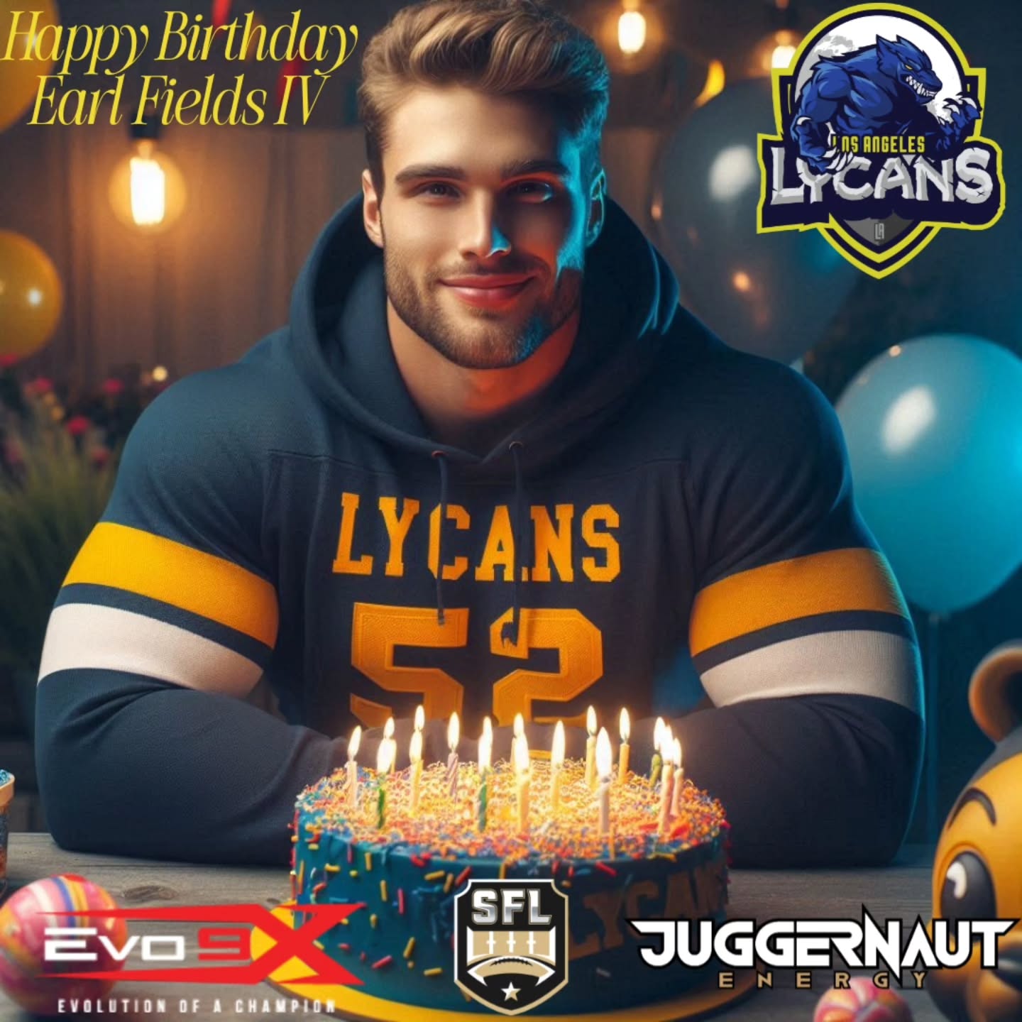 Please help us to wish #52 Earl Fields IV a very Happy Birthday! Enjoy your day, Sir!
#HowlAtTheMoon #LycAngeles #NewMoon #CTN #ChangeTheNarrative #Fortress #Evo9X #BecomeUnstoppable