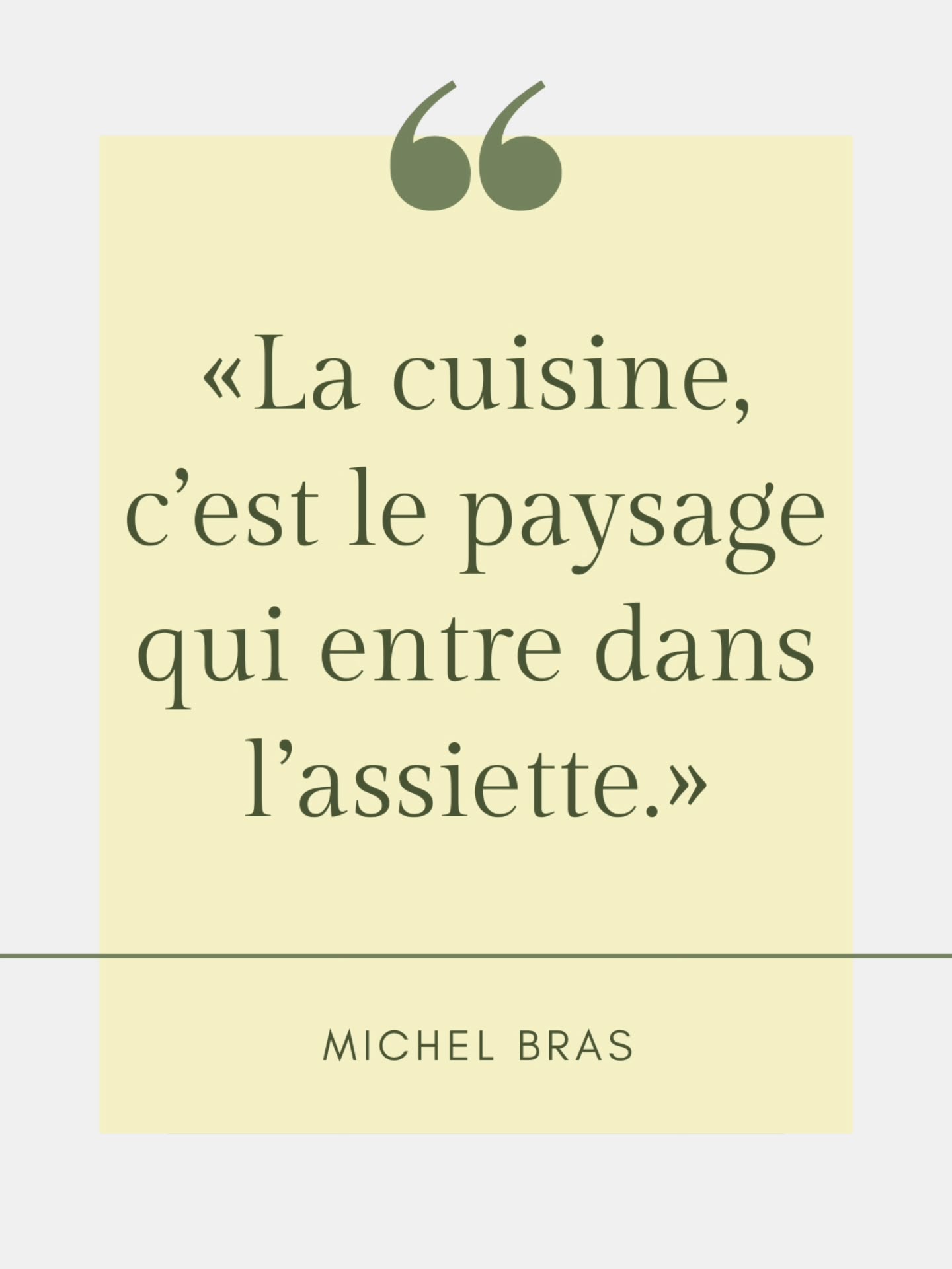 “La cuisine, c’est le paysage qui entre dans l’assiette.” Michel Bras
La cuisine de Michel Bras parle de territoire avant de parler de technique.
Observer le paysage, comprendre ce qu’il produit à un instant donné, et le traduire dans l’assiette.
Manger de saison, ce n’est pas suivre une tendance.
C’est cuisiner en cohérence avec ce que la nature rend disponible 🌱
#saisonnalité #cuisinedesaison #terroir #produitbrut #gastronomiefrançaise