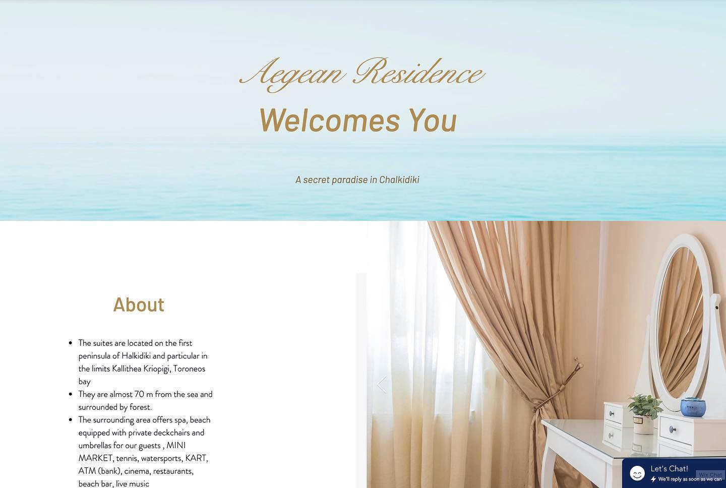 Dive into our new website and choose your favorite villa for you and your family to spend your summer vacations.
~ www.aegeanresidence.com ~