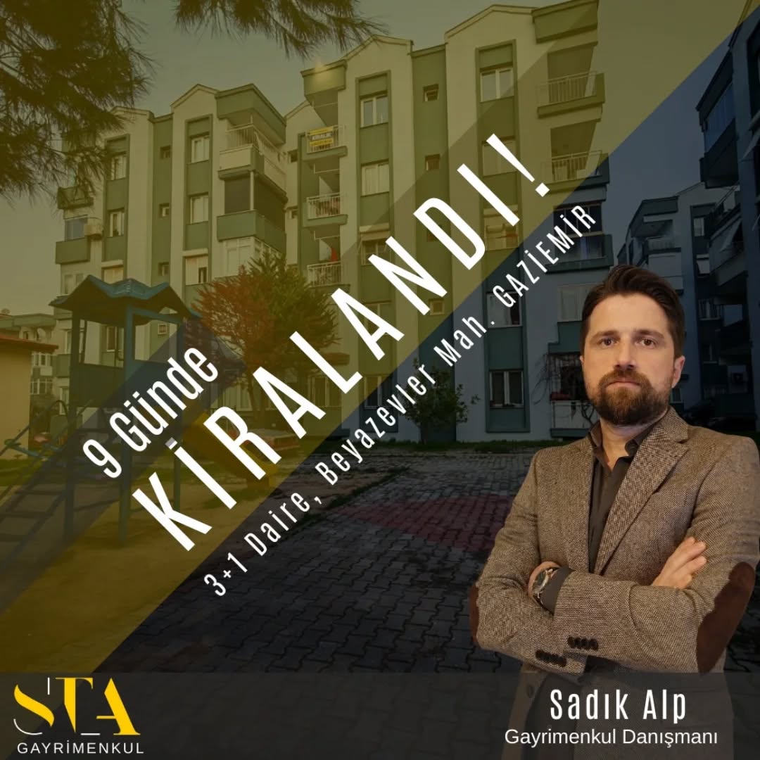 Tebrikler Sadık ALP!
Gaziemir Beyazevler Mahallesindeki 3+1 dairemiz 9 günde kiralanmıştır.
İlginize teşekkür ederiz.
Her Türlü Gayrimenkul alım satım kiralama işleriniz için dm üzerinden bize ulaşabilirsiniz. #gaziemir #i̇zmi̇r #izmirgayrimenkul #STA