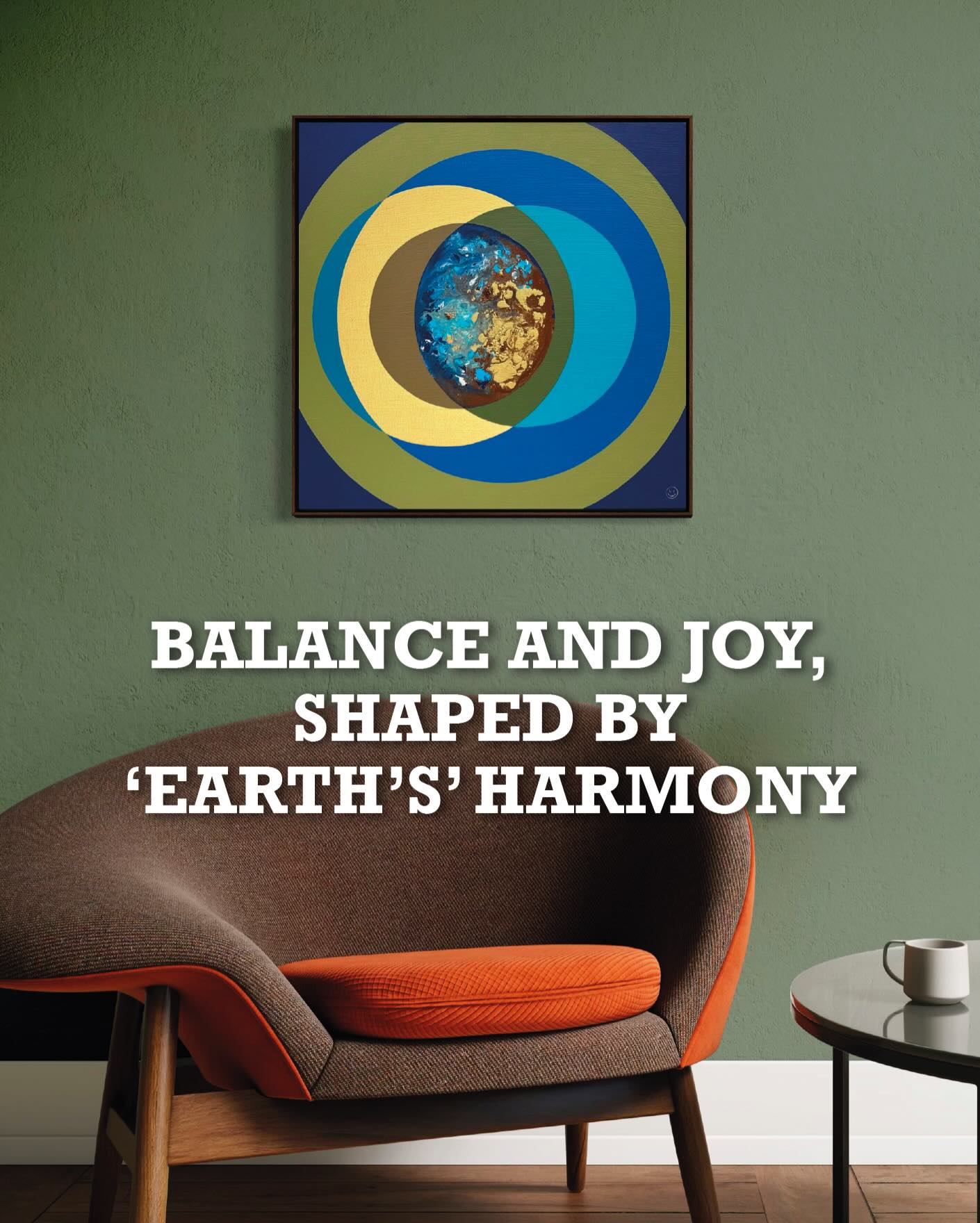 ‘Earth’ is the third painting in the ‘Earth’s Heart’ series.
Rather than depicting the planet, it allows it to emerge.
A harmonious blend of greens, blues, ochres, and gold evokes seas, vegetation, sands, and rocks, bringing a sense of balance and joy, inspired by the values of the planet, into living spaces.
This work is designed to enter homes as a subtle yet meaningful presence.
Earth’s Heart is a gesture of attention toward the planet that hosts us.
It is not a declared message, but a silent relationship to be observed slowly.
👉 For more information about the work or to see how it would look in a specific space, please feel free to contact me.
⸻
Earth
60 x60 x3 cm.
Acrylic painting on canvas
Milan, Italy, January 2026
⸻
🇮🇹 ‘Earth’ è il terzo quadro della serie ‘Earth’s Heart’.
Non descrive il pianeta, lo lascia emergere.
Verdi, azzurri, ocra, oro, costruiscono un equilibrio cromatico che richiama mari, vegetazione, sabbie e rocce,
portando negli spazi un’armonia ispirata ai valori del pianeta.
Un’opera pensata per entrare nelle case come presenza discreta, ma carica di significato.
Earth’s Heart prosegue come un gesto di attenzione verso il pianeta che ci ospita.
Non un messaggio dichiarato, ma una relazione silenziosa, da osservare con lentezza.
👉 Per informazioni sull’opera o per immaginarla in un ambiente specifico, scrivimi.
#earthsheart #laurarota #laurarotaart #circlesofjoy #circlesofjoyart