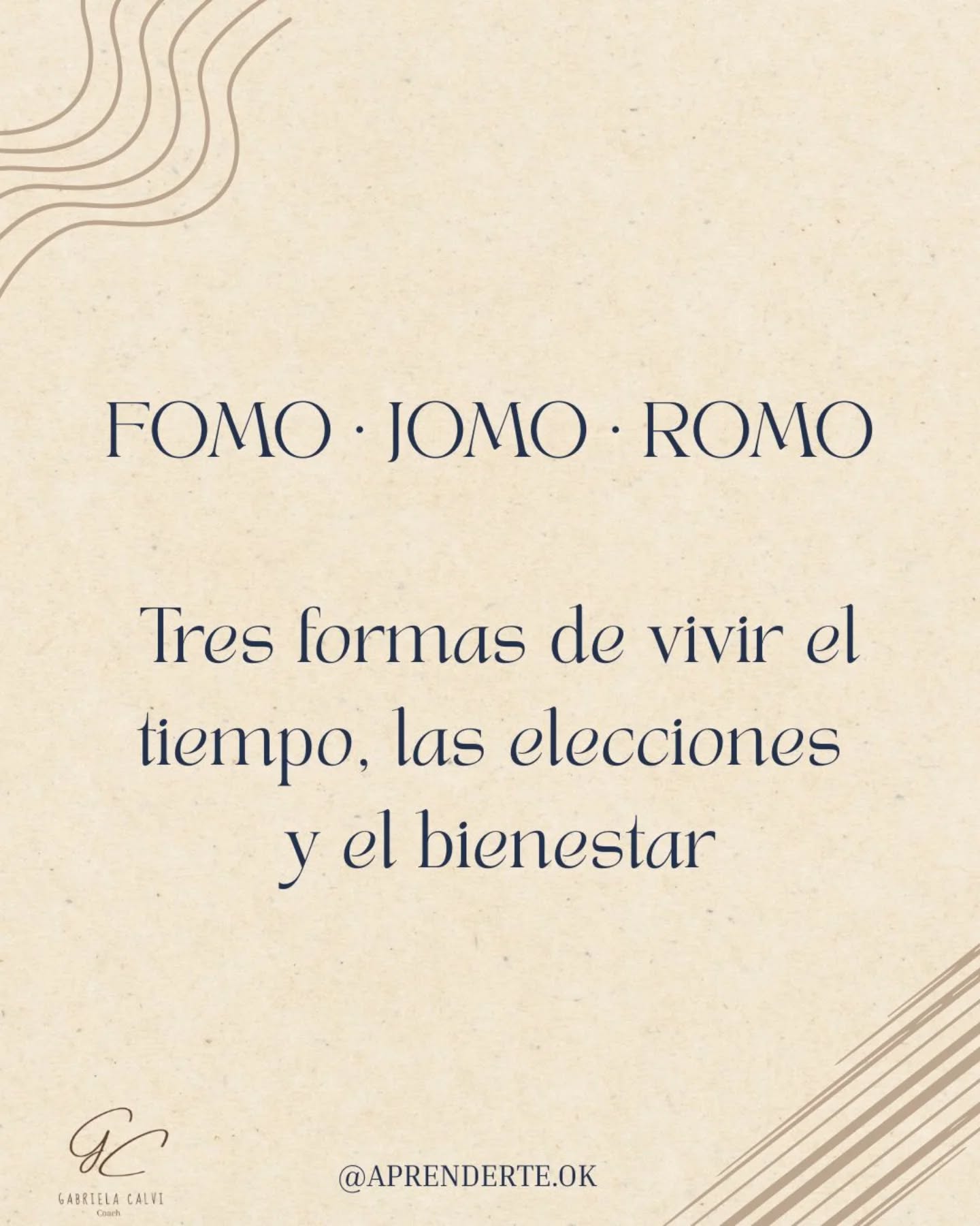 Vivimos creyendo que estar en todo es necesario; responder rápido, decir que sí, no perdernos nada..
Pero...¿aqué costo?
FOMO, JOMO y ROMO nos invitan a revisar desde dónde estamos eligiendo. Desde el miedo, desde la conciencia o desde la aceptación.
A veces el verdadero bienestar empieza cuando dejamos de correr.
¿En cuál de estos estados sentís que estás hoy?
#aprenderte #aprenderte.ok #coaching #bienestar