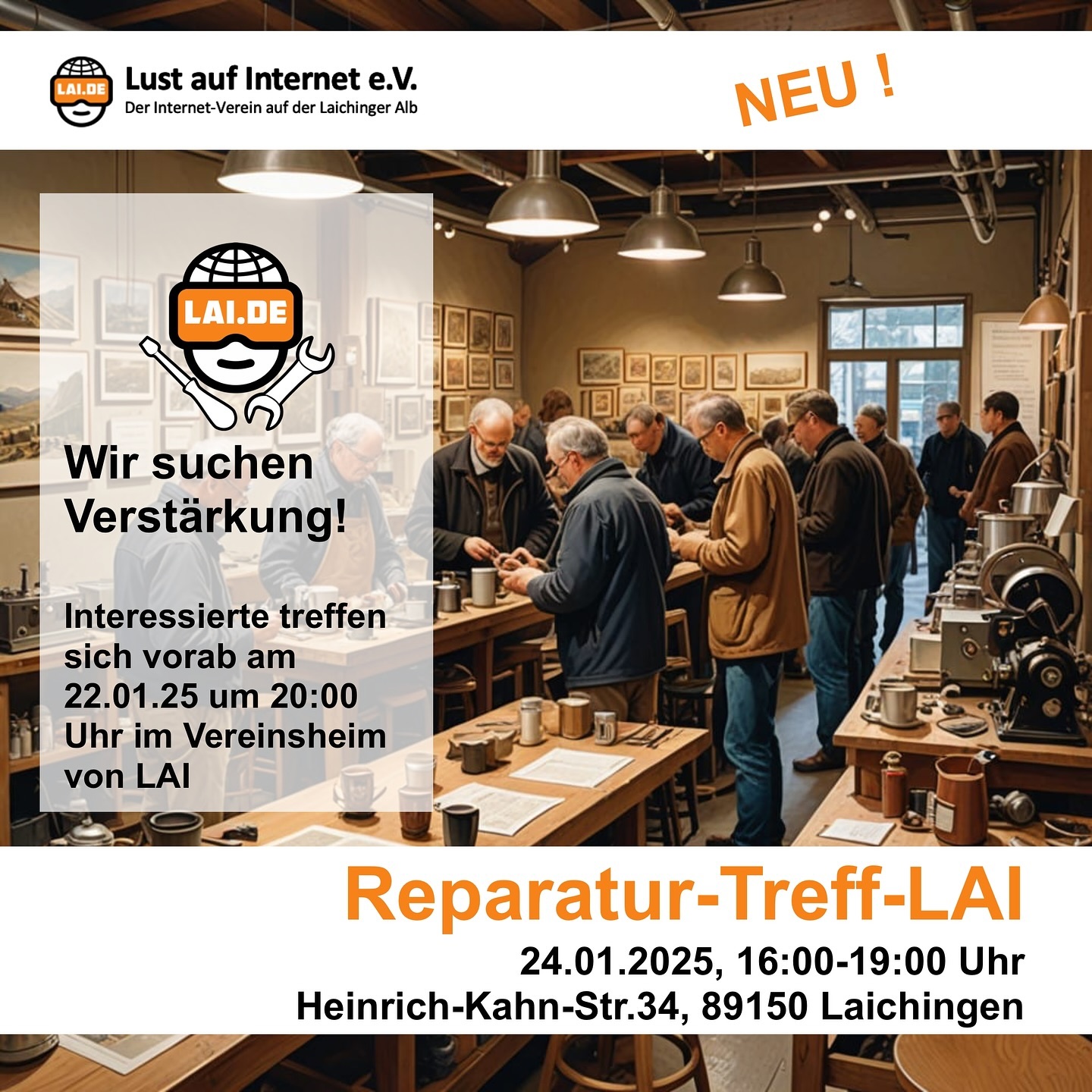 Wir laden ein zu unserem ersten Reparatur-Treff in #Laichingen. Helfen sind gerne gesehen. Wir freuen uns auf eine rege Teilnahme
#laichingeralb #lustaufinternet #albdonaukreis #reparierbar #reparaturcafe