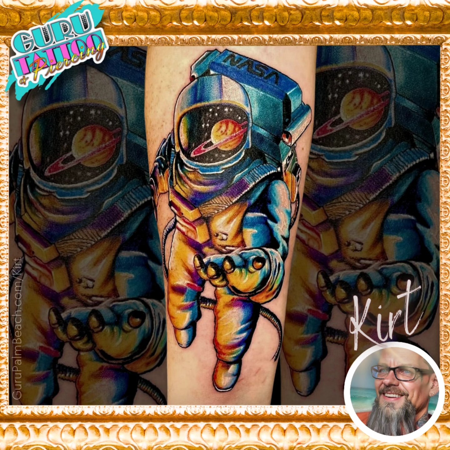 Bold color. Stellar detail. Out-of-this-world ink.
This vibrant astronaut piece by Kirt combines cosmic imagination with hyper-saturated realism. From the glowing visor to the foreshortened reach, every detail pulls you into orbit.
Ready for your next adventure in ink?
Book with Kirt visit GuruPalmBeach.com/request
#AstronautTattoo #SpaceTattoo #ColorTattoo #TattooArt #RealismTattoo #KirtTattoo #GuruTattooPiercing #FloridaTattooArtist #BoldInk #CosmicInk