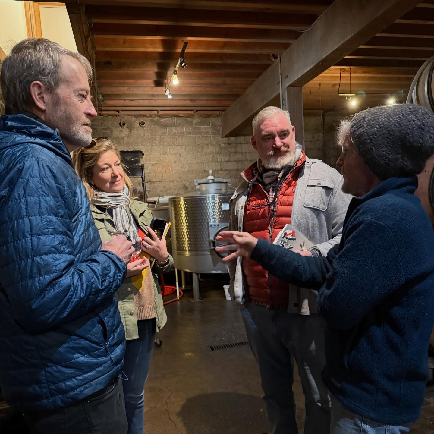 Planning a wine dinner from the ground up! 🍇
Virginia Innkeepers/Restaurateurs Kate and John Loeffler joined Beth and Rob in Oregon this week to start planning a Cameron wine dinner with John Paul.
Save the date: April 19 🗓️
@cameronwinery
@waterwheelrestaurant
