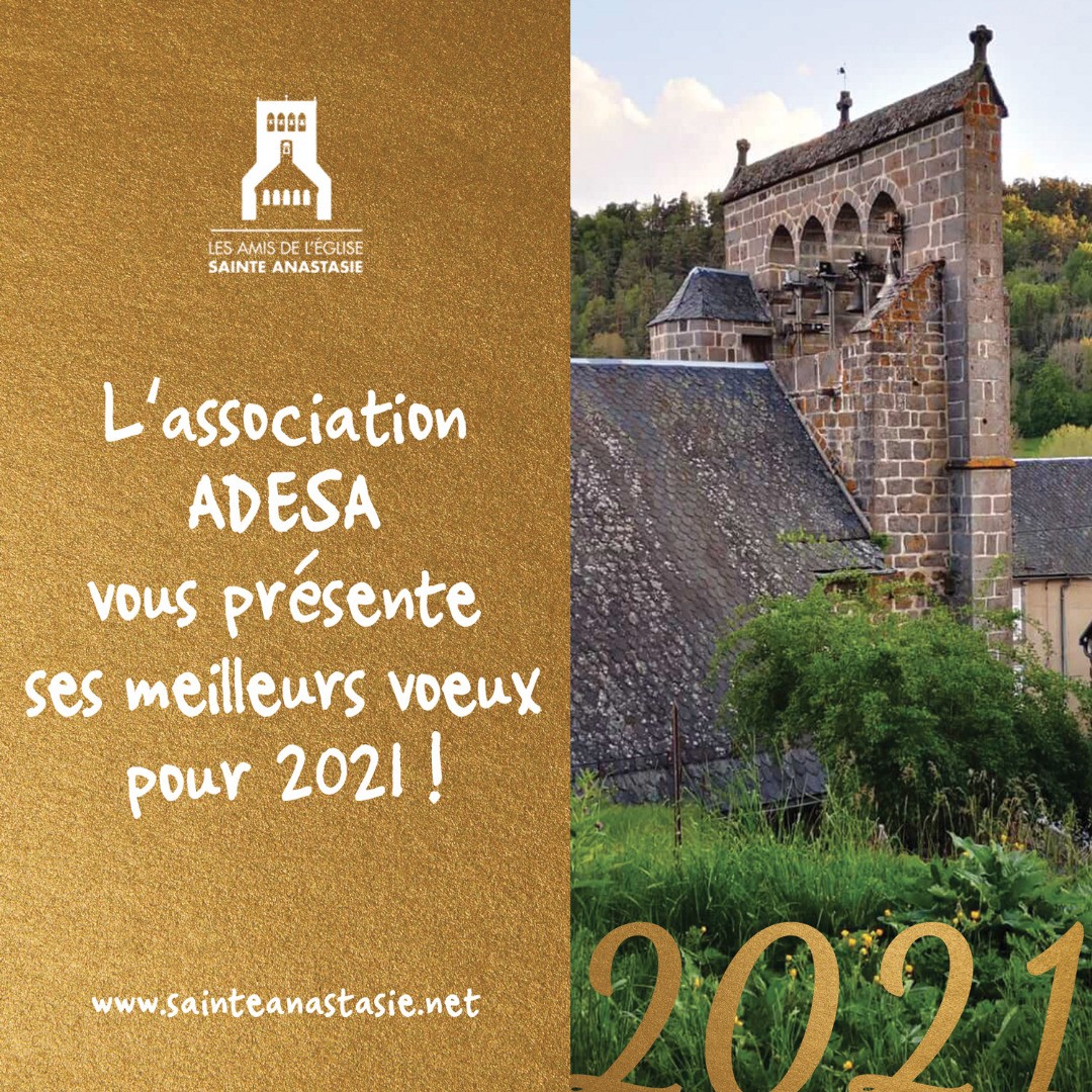 🌟⛪️ L'association des Amis de l'Église Sainte Anastasie (15) vous souhaite une très belle et heureuse année 2021 !
#nouvelleannée #bonneannée #belleannée #voeux2021 #ADESA