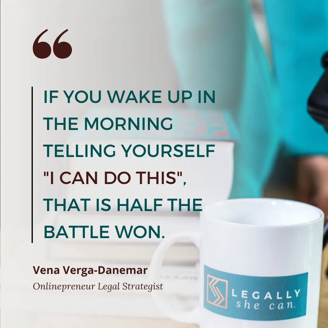 ⁉️Are you a morning person⁉️
I AM NOT!
Which made it quite difficult when my daughter started Kindergarten.
I felt sluggish every morning which, to be honest, affected my whole day.
Every task felt like a drag!
And I knew, for my sanity and well being, I needed to change
One thing that helped me - aside from sleeping early the night before - is to tell myself a Mantra
"I CAN DO THIS"
Yep, the moment I opened my eyes, I started telling this line to myself.
It helps a lot in preparing my mind and body for the work ahead.
And it is useful, not only in my personal life, but in my business as well.
I CAN DO THIS.
YOU CAN TOO.
🌟🌟 You can overcome your fear of business legalities, download my Legally Fluent Primer, link in the BIO🌟🌟
⁉️Are you an early riser⁉️ Comment 👇