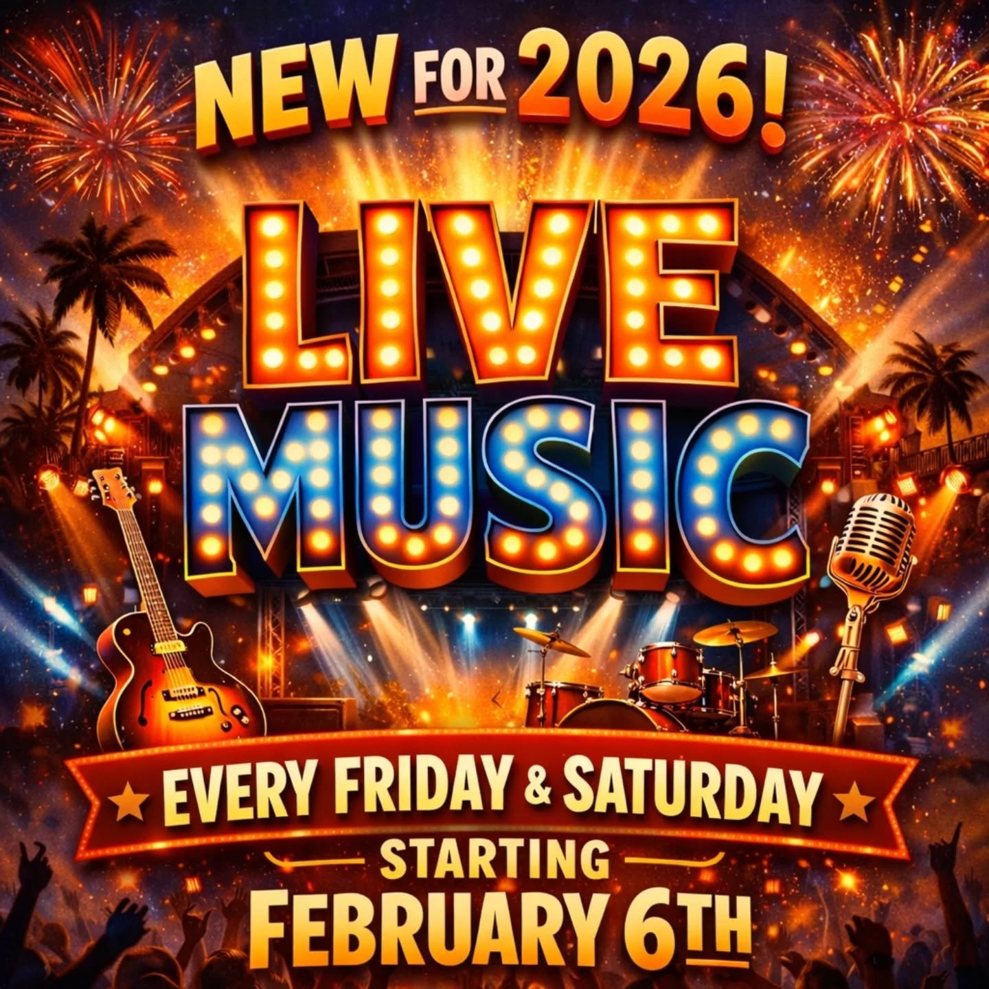 It's almost time for our incredible year of live music to begin! We will be dropping the bands each week across our socials so keep an eye out for some amazing local talent.
Table reservations now open so drop us a line on 01273
479 880