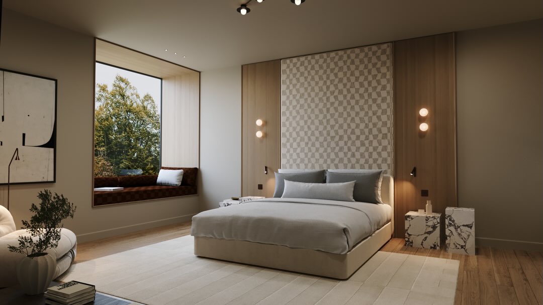 Hotel room concept.
An exploration of atmosphere, materials and comfort - translating our design language into hospitality spaces. 🤎