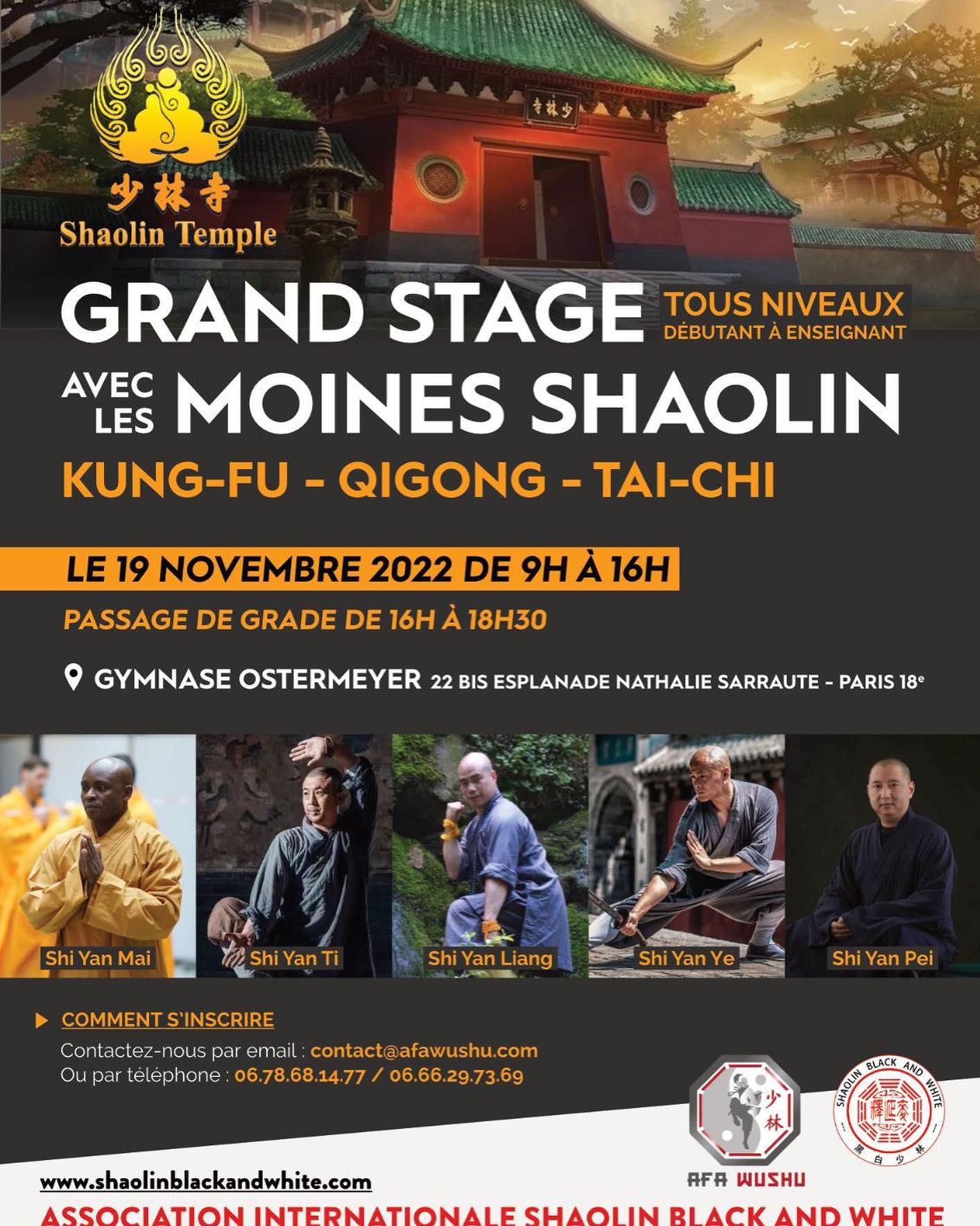 Stage inédit ! Nous vous invitons à vous inscrire pour participer. Si vous avez besoins de renseignements vous pouvez nous contactez via administration@afawushu.com ou contact@afawushu.com #kungfu #shaolin #shaolinkungfu #kungfulife #kungfumaster #wushu #wushulife #shaolinblackandwhite #stage #inedit