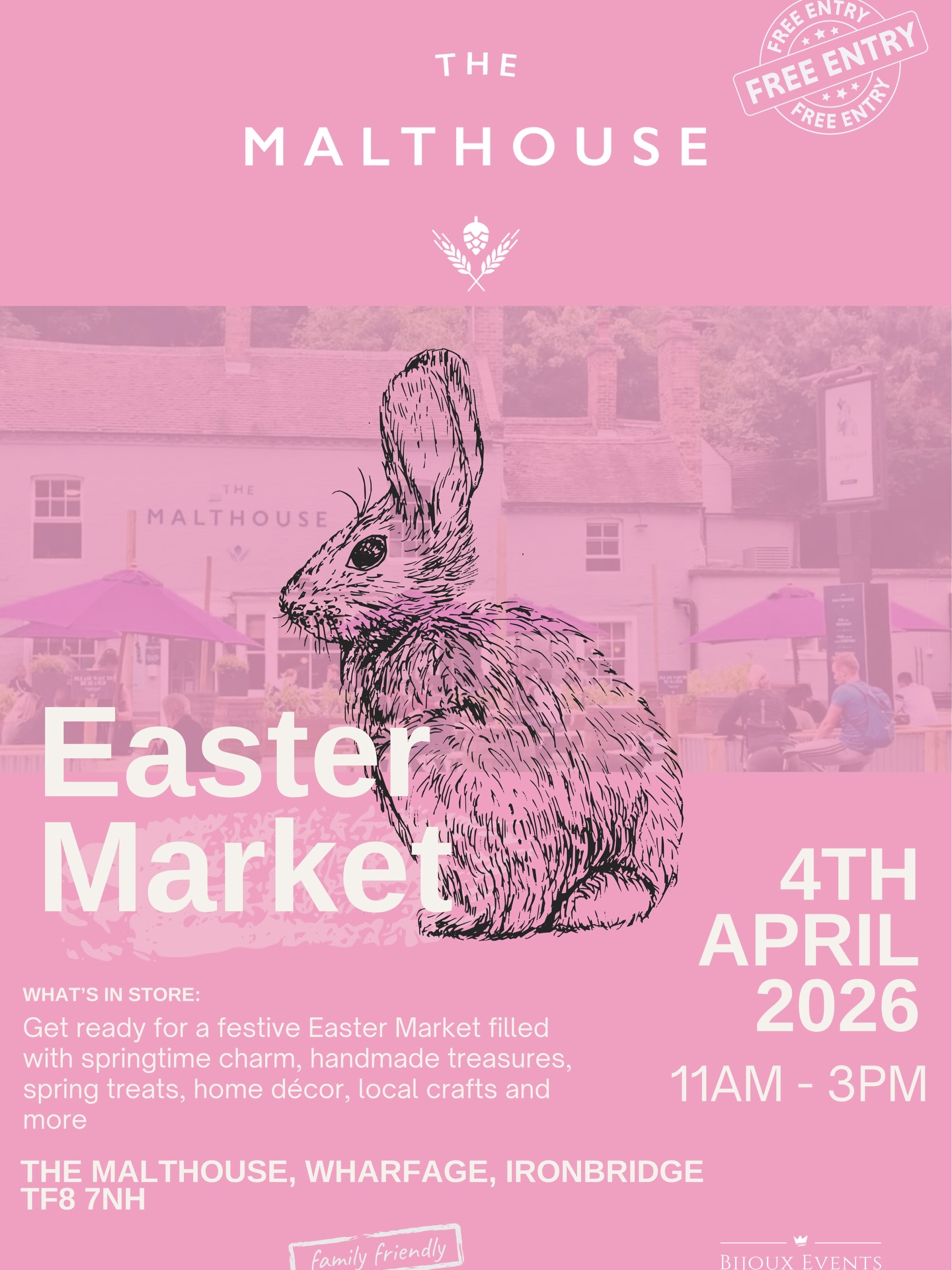 Stallholders Wanted – Easter Market 2026
📍 The Malthouse, Ironbridge, TF8 7NH
📅 Saturday 4th April
We have a few spaces left for our Easter 2026 market at The Malthouse
We’re looking for independent makers, artists and creative small businesses offering original, well-made products - ideal for Easter gifting and seasonal shoppers.
Please note:
🕯️ Candles & wax melts – fully booked for all Malthouse dates
🧁 Cakes & bakes – fully booked for all Malthouse dates
📩 Comment below, message us or apply via our website
#malthouse
#eastermarket
#ironbridge
#bijoux_events_ltd