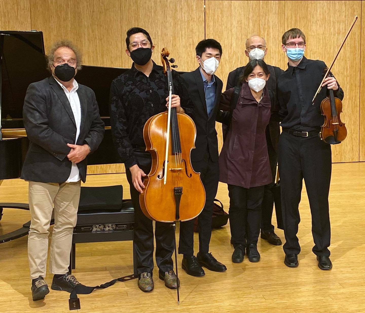 Masterclass today with the Takács Quartet at PSU! We performed the Mendelssohn Piano Trio no. 1, such an inspirational experience!! I feel so honored to have shared this opportunity with my fabulous trio!