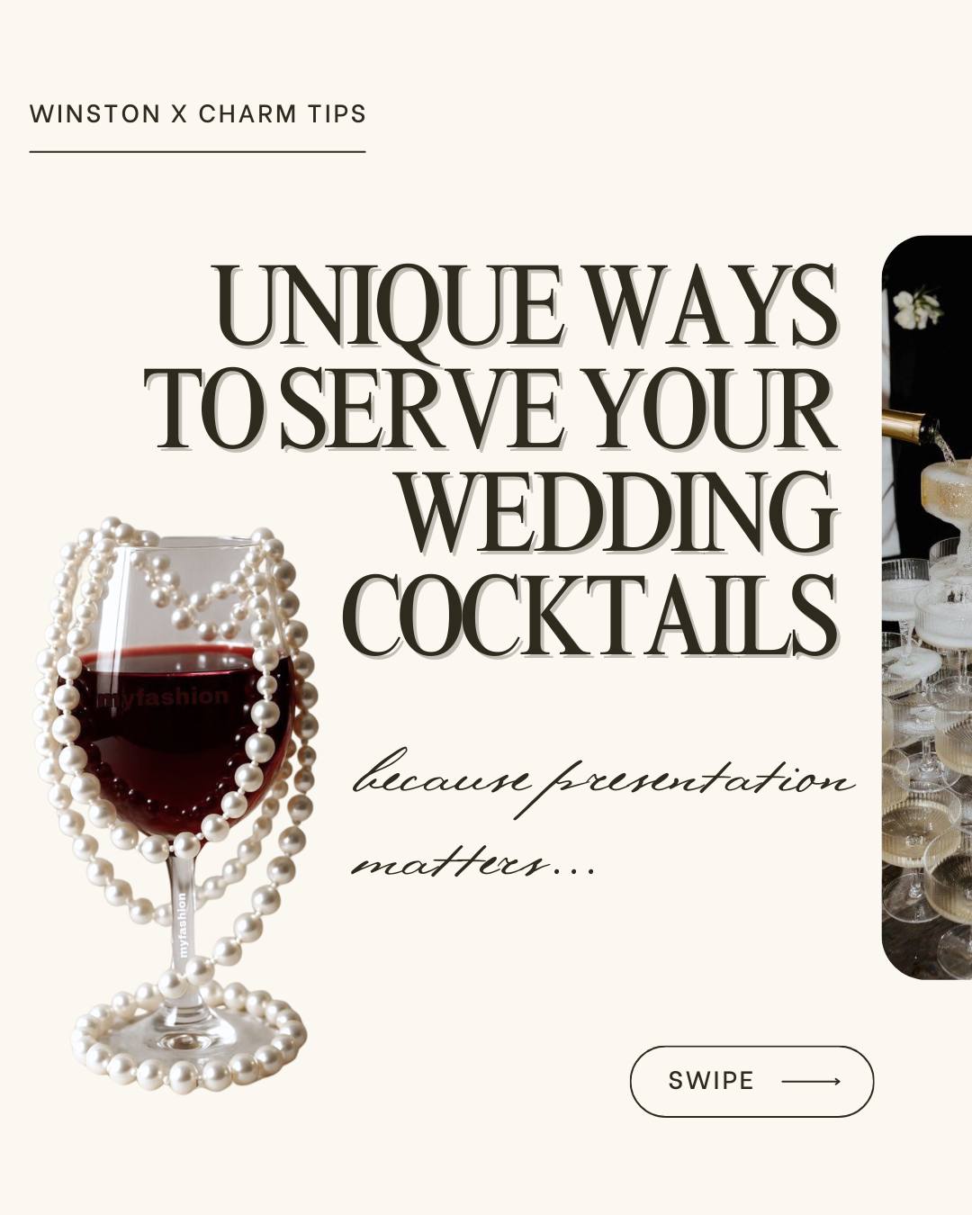 Your wedding cocktails deserve more than a basic pour 🍸
From champagne towers to custom bar styling, it’s all about the details.
Which one are you adding to your big day? 👀✨
Click the link in bio to book with Winston's!
#WinstonsBarService #MobileBar #WestMichigan #EventVendor #DecorRental #SignatureDrink #CharmDecorHouse