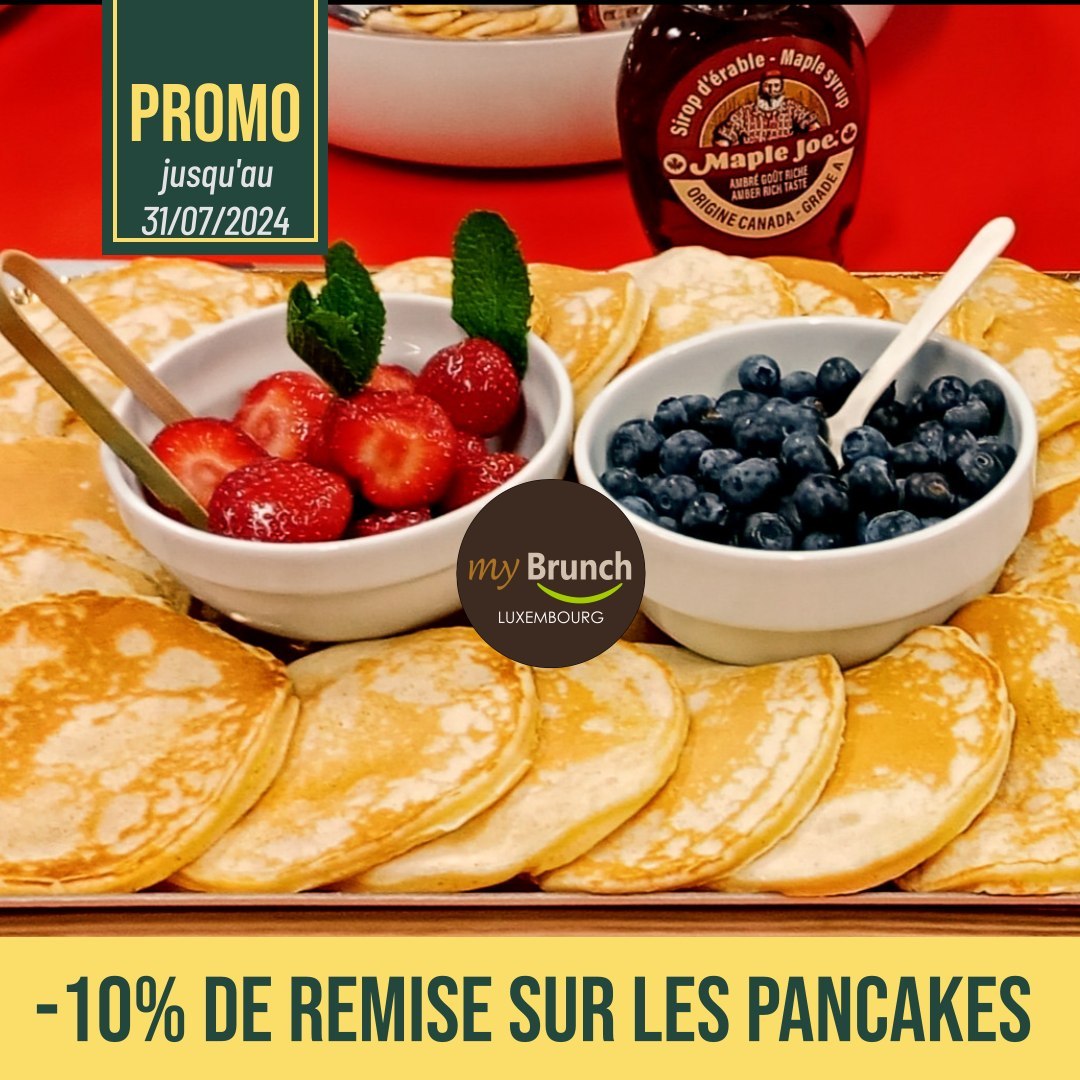 Envie de déguster de savoureux pancakes sans quitter votre canapé ? Profitez de notre offre exclusive : 10% de réduction sur les pancakes livrés à domicile au Luxembourg ! Commandez sur https://mybrunch.lu et régalez-vous ! 🥞🏡 #PancakesMiamMiam #LivraisonLuxembourg #BonAppétit #myluxembourg #brunchday