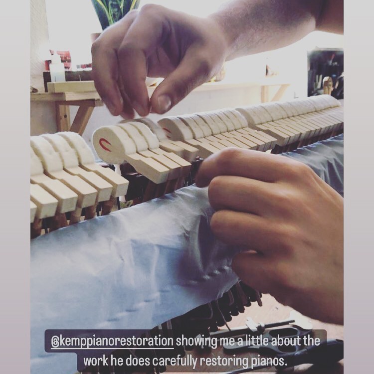 It’s been great meeting @crafts_and_conservation on his journey. If you ever fancy breaking (pizza) bread again you’re always welcome here, and I know @longfrenchpolishing will say the same! Best of luck on the rest of your adventure :)
#piano #pianotuner #pianorestorer #pianorestoration #pianoregulation #workshop #frenchpolishing #antique #antiquerestoration