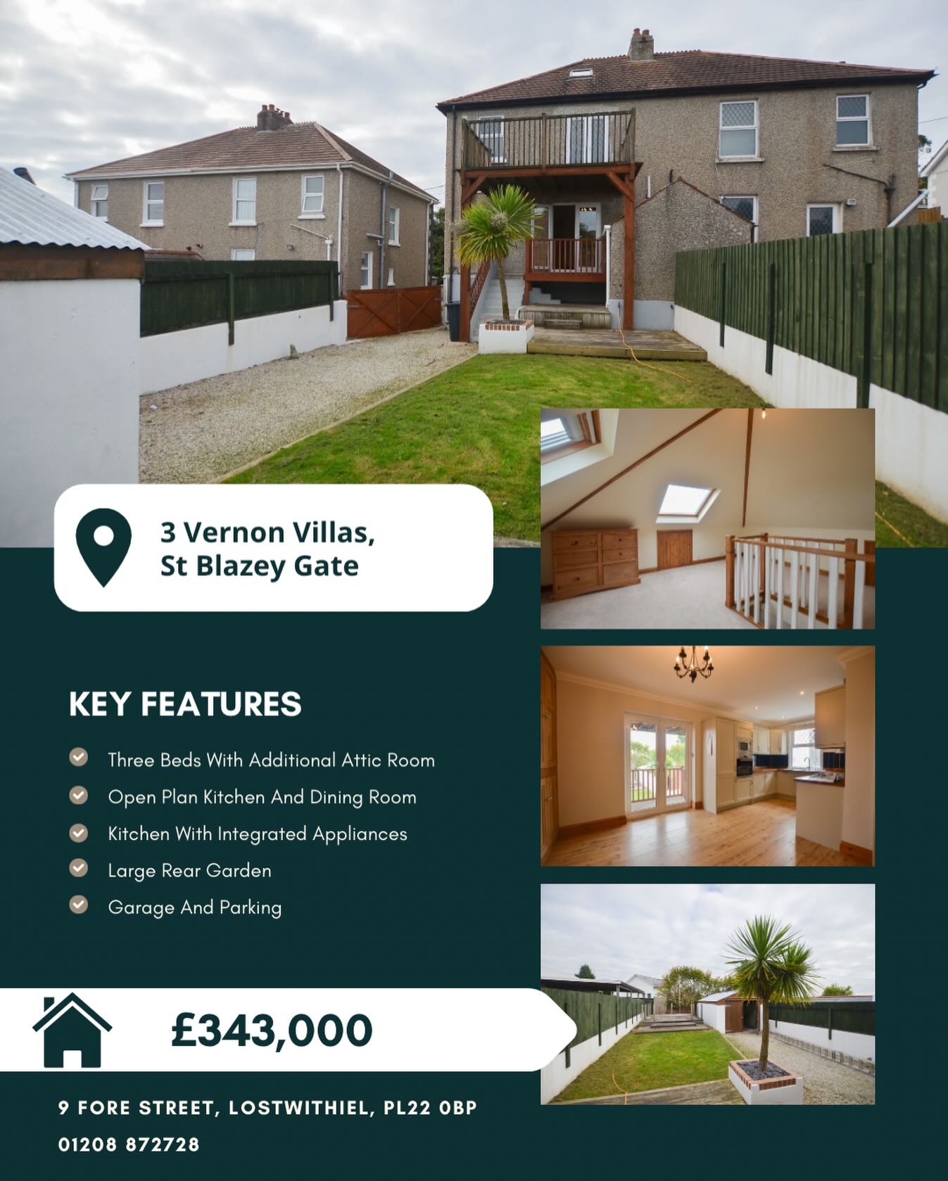 📍3 Vernon Villas, St Blazey Gate
🏠 £343,000
Nestled along a quiet private lane in the sought after area of St Blazey Gate, this beautifully presented four bedroom home offers a rare combination of period charm, modern convenience and family friendly living. Located just a short distance from local amenities, schools and transport links including Par railway station and the A390, this property is ideally positioned for both peaceful living and practical access.
To enquire about this property, please call our Lostwithiel Branch on 01208 872728 📞
#cornwallliving #cornishestateagents #propertiesforsale