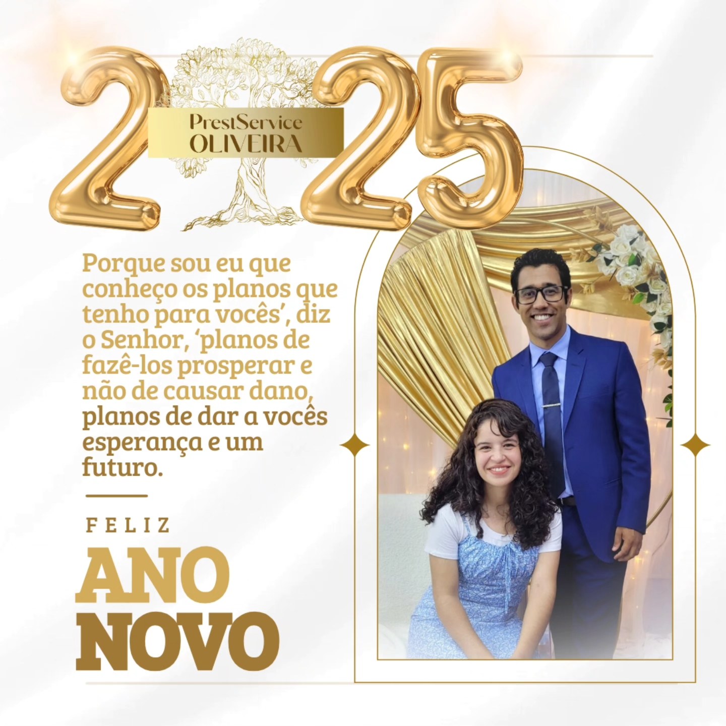 A PrestService Oliveira deseja a vocês que em 2025 as bênçãos e realizações cheguem a você...
Assim como um dia Deus nos falou que realizariamos sonhos, desejamos que vocês alcancem todos. Que seus sonhos se tornem reais e palpáveis! Esse é o 2025 que desejamos a todos e que possamos fazer parte dessa jornada!
#Sonhe #Planeje e #Faça
