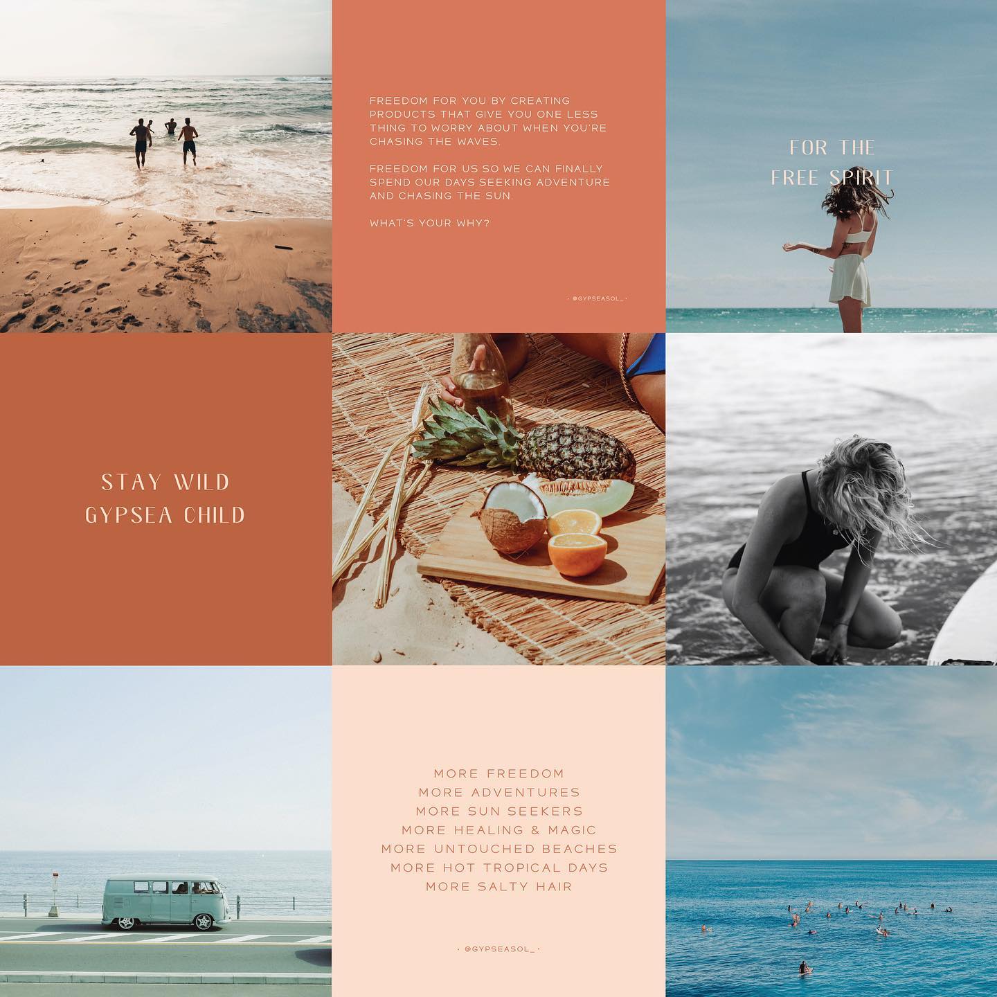 Sneak peek into the IG grid that I’ve been working on for @gypseasol_ #comingsoon 🧡🌊☀️