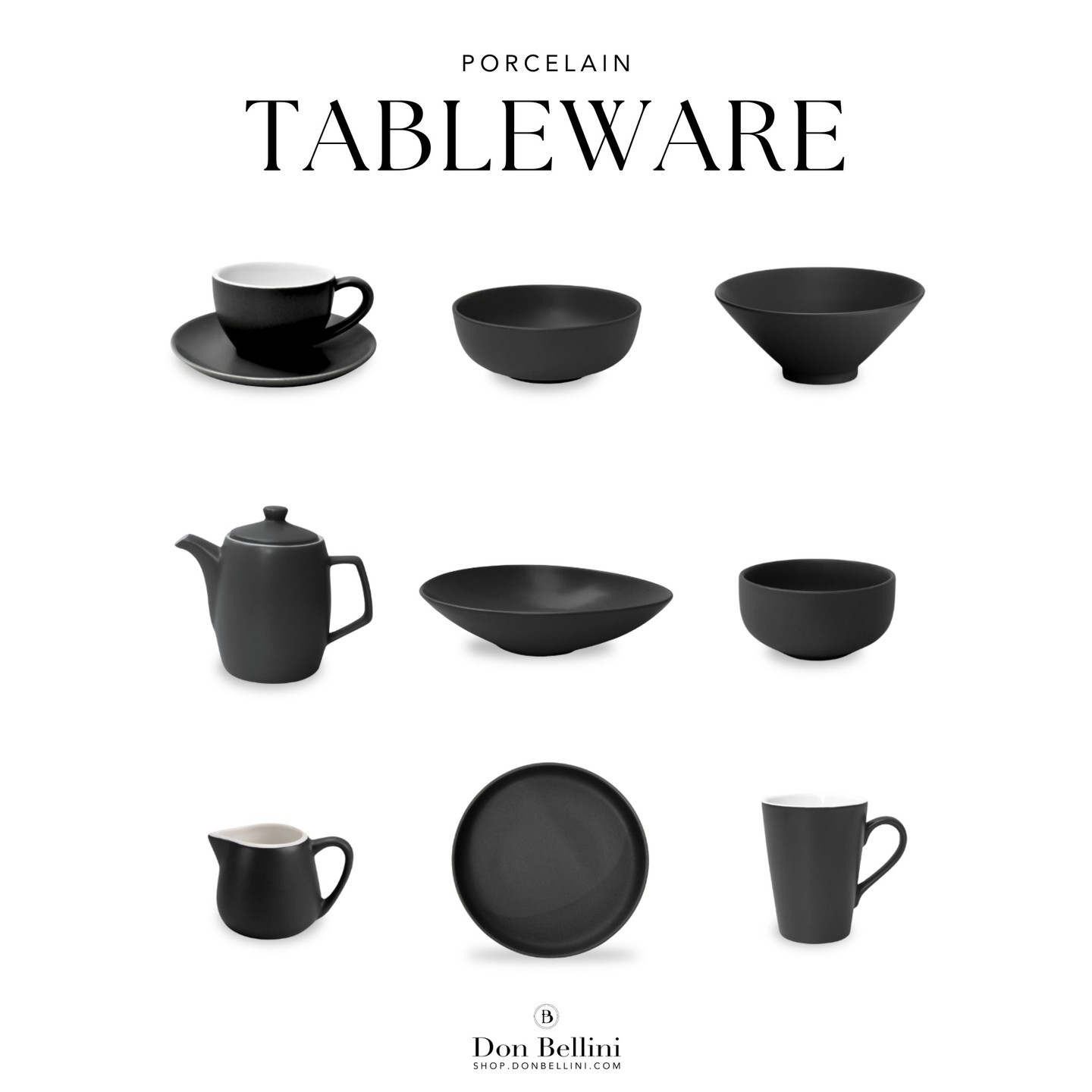 Discover De Terra in Matt Black: Premium quality tableware by Don Bellini. With its smooth semi-matte finishing, this collection offers timeless designs that add a touch of modern elegance to your tabletop. Available in 6 captivating colors.
#deterra #donbellini #porcelain #ceramic #tableware #porcelainplate #plates #bowls #dinnerware #blackplates #mattetableware #teacup #coffeecup #drinkware #interior #designer #hkshop