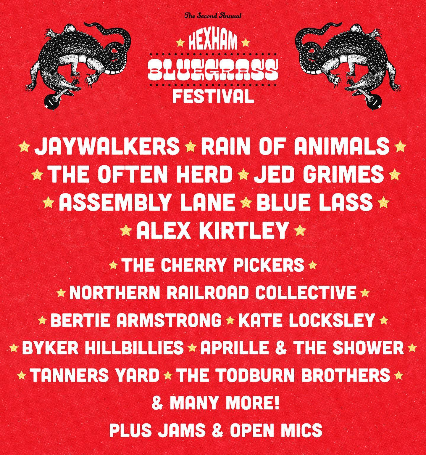 Well folks, just look at this incredible lineup we have this year! What a weekend it’s going to be!!
Believe it or not there’s even a few further acts to be announced.
All in the beautiful town of Hexham, Northumberland and all performances free of charge to the public! #bluegrass #bluegrassfestival #freefestival #visitnorthumberland #visithexham #livemusic