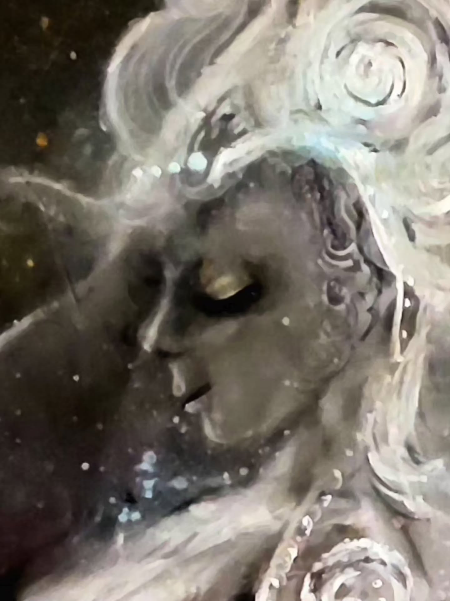 From dropcloth to masterpiece, Raggedy Angel rises in mixed media on distressed styrofoam, a unique 18x24 piece. Wicked sparkly. Today's paintings were meh, but at least I avoided doomscrolling. #angel #pastel #acrylic #buildingpaste #spraymica #alcoholink recycle #treasuresfromtrash #stuffifind