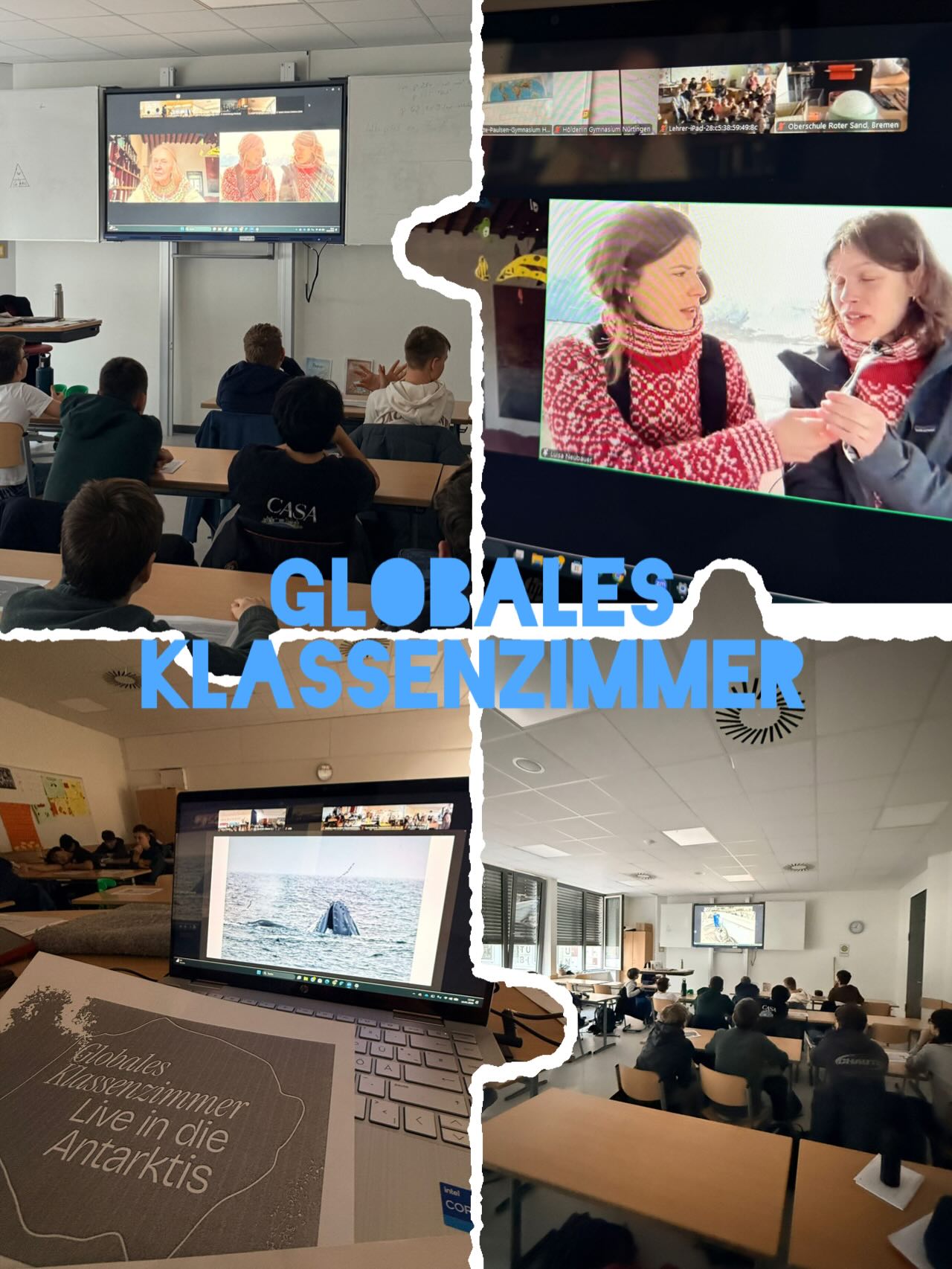 #globalesklassenzimmer - Sowi Kurs Jahrgangsstufe 7 —>> über das Projekt: Im Januar werden die Klimaaktivistin Luisa Neubauer, der Weltumsegler und Team Malizia Skipper Boris Herrmann, renommierte Ozean-Expert:innen, Wissenschaftler:innen und Künstler:innen gemeinsam in die Antarktis segeln. Auf dem Forschungsschiff „Malizia Explorer“ werden sie uns von dort zeigen, wie besonders und verletzlich unser Planet ist. Ihre Mission: auf den Ozean- und Klimaschutz aufmerksam machen.
Globales Klassenzimmer
Aus der Antarktis organisieren wir „Live-Unterrichtsstunden“, zu denen sich Schulklassen aus ganz Deutschland via Zoom schalten können. #toniturekrealschule #unterricht #school #düsseldorferschule