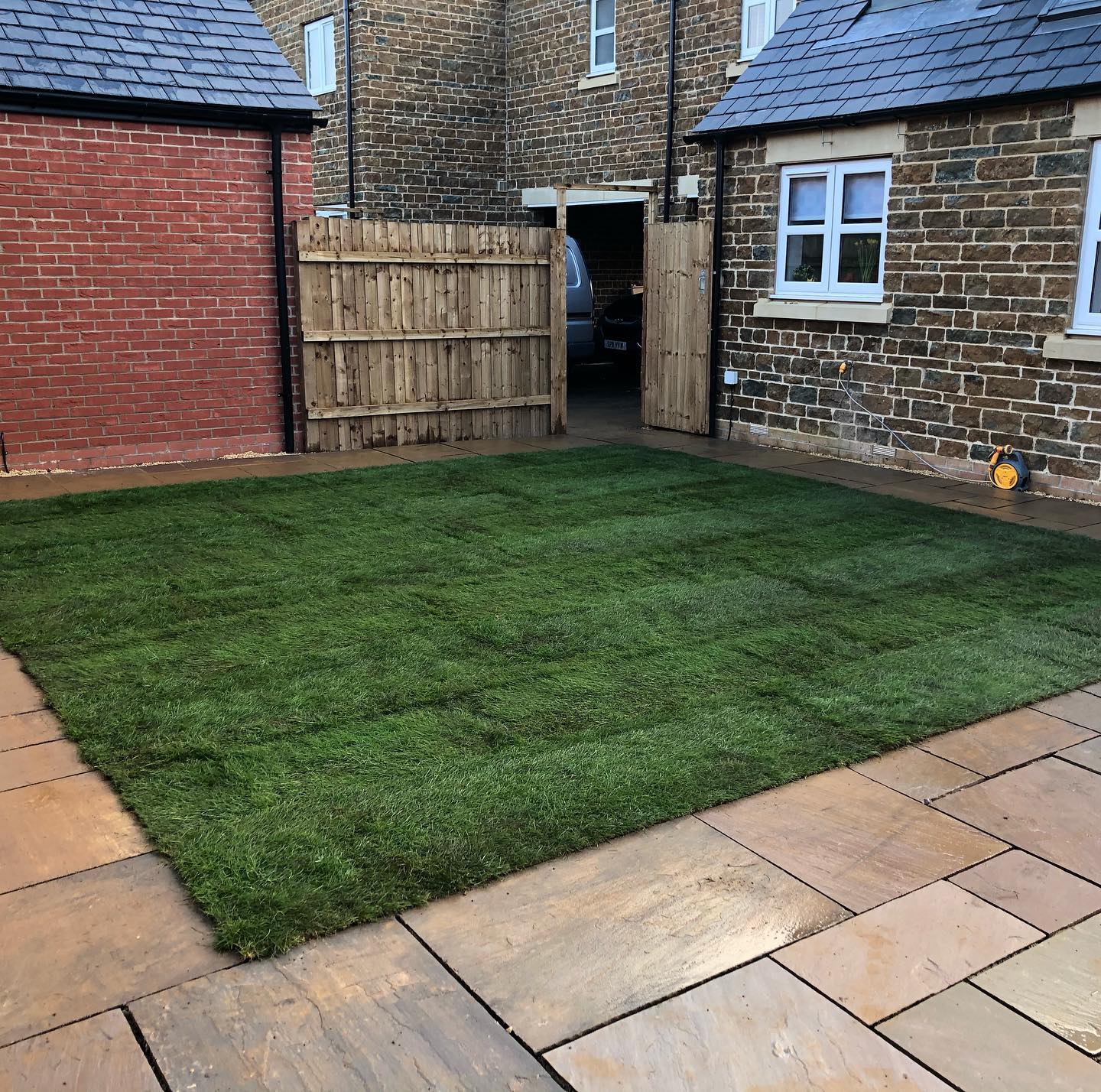 3 tonnes of clay dug out, replaced with compost blended topsoil and turfed. #winterturfing