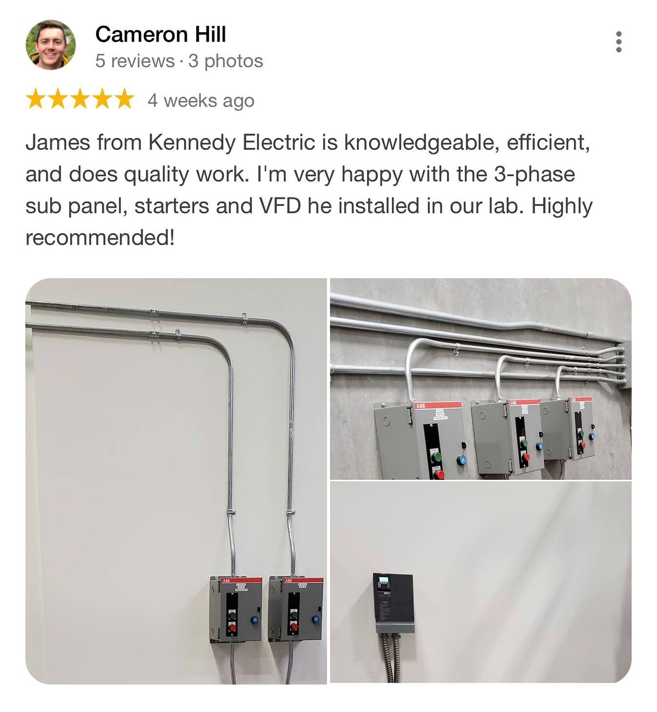 We completed an install for Terra Co2 Technologies a few weeks back and loved hearing that they were happy with our quality of work!
We always enjoy receiving these type of reviews because it means we have succeeded in our goal of customer satisfaction and doing the job well!
Thank you Cameron for your kind words and being such a great customer to work with
#kennedyelectric #langleyelectrician #fraservalleyelectrician #fraservalleycontractor #langleycontractor #googlereviews #smallbuisness #electriciansofinstagram #residentialelectricians #commercialelectrician #servicecalls #yvr #renovation #newbuild #5starreview