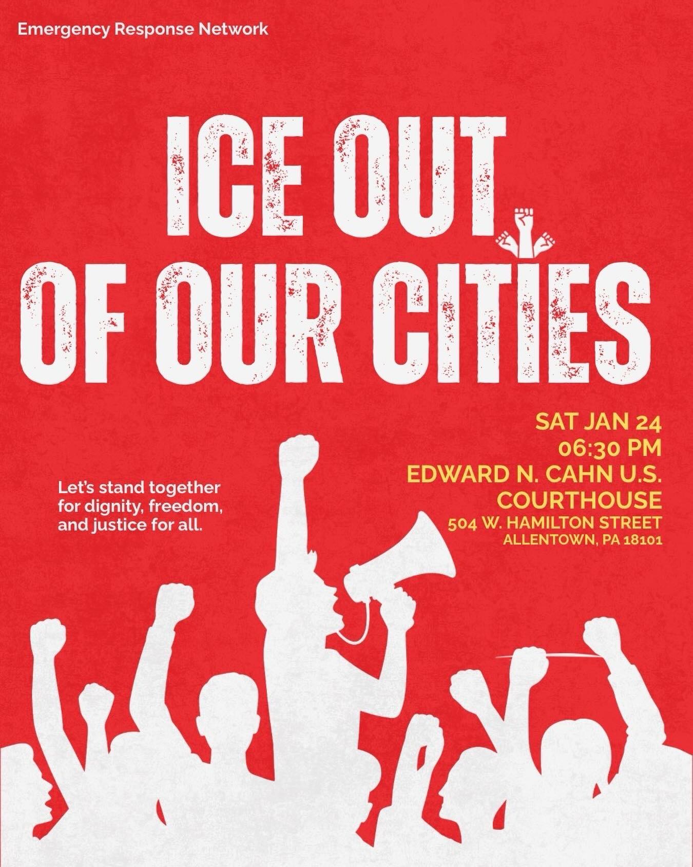 LEHIGH VALLEY! Join us tonight to demand ICE out of our cities and our country. No more secret police. No more cold blooded executions. Enough is enough.
