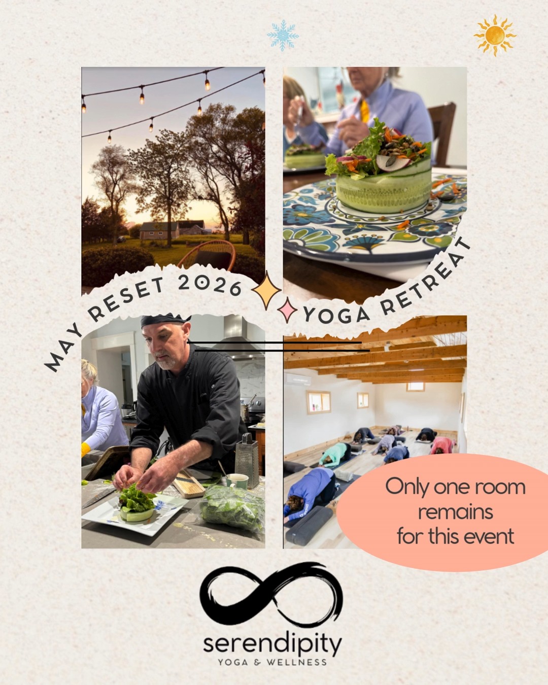 Winter has been a snowy one, and this season has felt a little heavier than usual. If you’re craving something to look forward to, this is it.
Our May Wellness Retreat (May 1–3) is a weekend of movement, nourishing meals, wonderful people, and the space to truly reset. Time to step away, breathe deeply, and refill your cup.
We’re almost full and only one room remains.
Don’t miss your chance to join us, secure that last spot and give yourself something restorative on the horizon.
#serendipityyoga
#yogapec
#healthymovementyourway
#pecyogaretreat