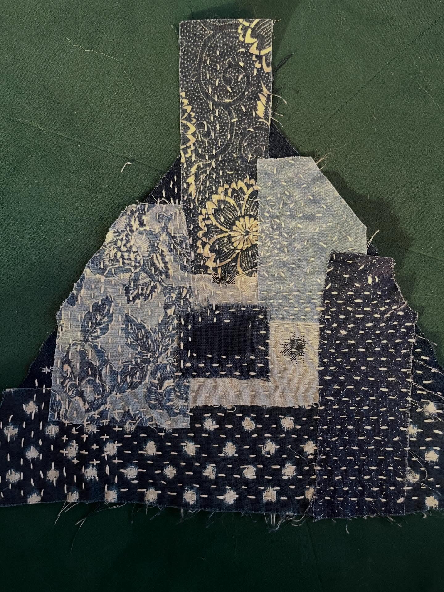 You’re probably wondering what the heck this is…. #sashiko #boro #denimskirt