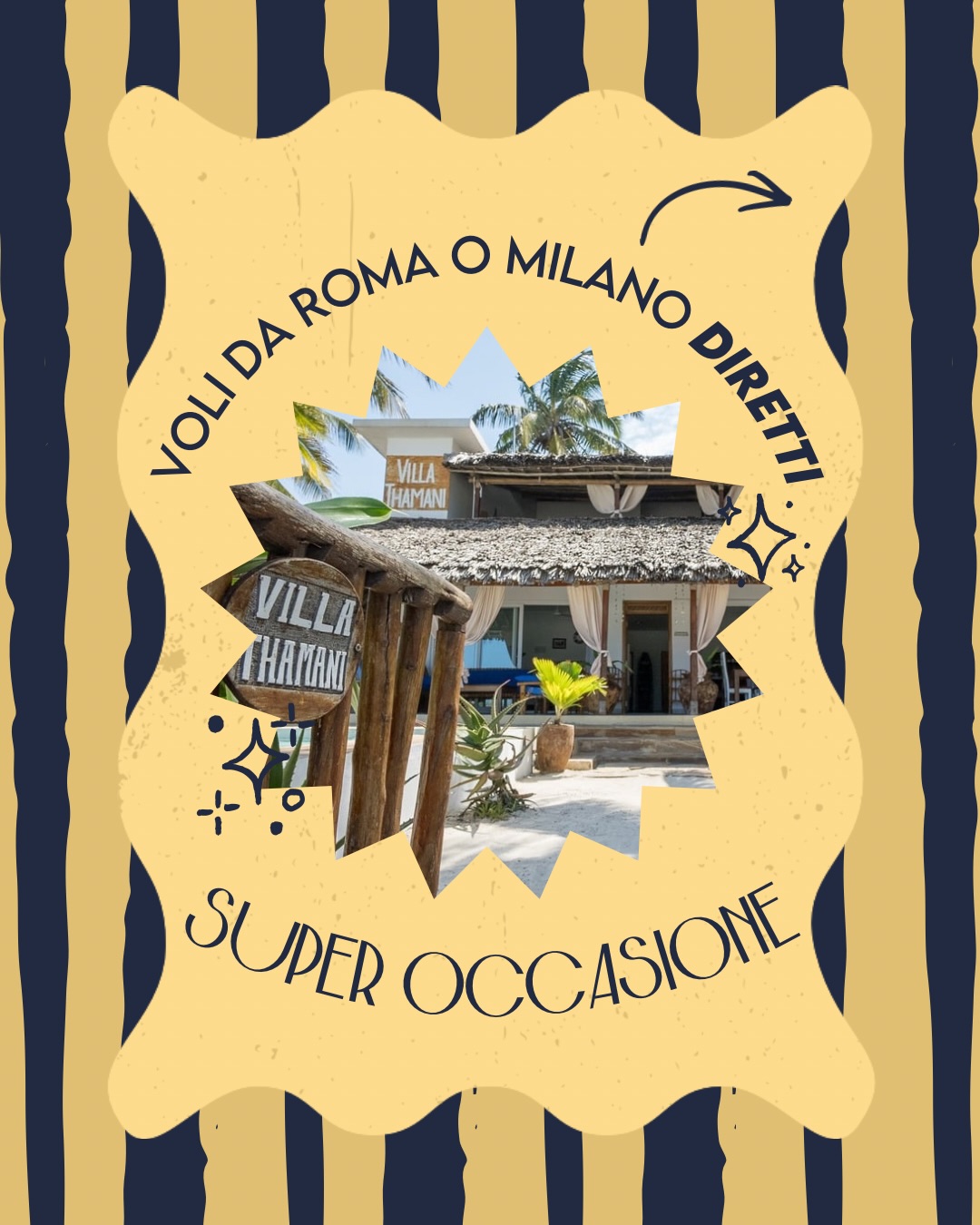 💎🏡 Villa Thamani
✈️ Voli diretti dall’Italia:
💛 PARTENZA DA ROMA – VOLO DIRETTO NEOS
📅 24 marzo – 1 aprile 2026
✈️ FCO → ZNZ 440,63 €
✈️ ZNZ → FCO 425,26 €
💰 Totale voli A/R: 865,89 €
💙 PARTENZA DA MILANO – VOLO DIRETTO NEOS AIR
📅 24 marzo – 25 marzo 2026
✈️ MXP → ZNZ 556,77 €
✈️ ZNZ → MXP 635,26 €
💰 Totale voli A/R: 1.192,03 €
🌊 E poi Zanzibar
• mare turchese
• ritmo lento
• tramonti veri
• soggiorno a Villa Thamani, a due passi dall’oceano
👉 Voli diretti + periodo top + prezzi rarissimi
👉 una di quelle occasioni che non tornano
Se stai pensando:
“Prima o poi Zanzibar…”
✨ quel prima è adesso.