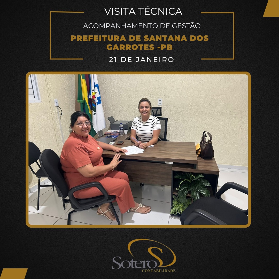 A Sotero Contabilidade realizou no dia 21/01/2026 Reunião de Alinhamento dos Processos para um bom desempenho das funções na Administração Municipal, com a presença da Prefeita Paloma Kenned , assessoria jurídica, representante das secretarias de Administração, Contabilidade e Finanças da Prefeitura Municipal.