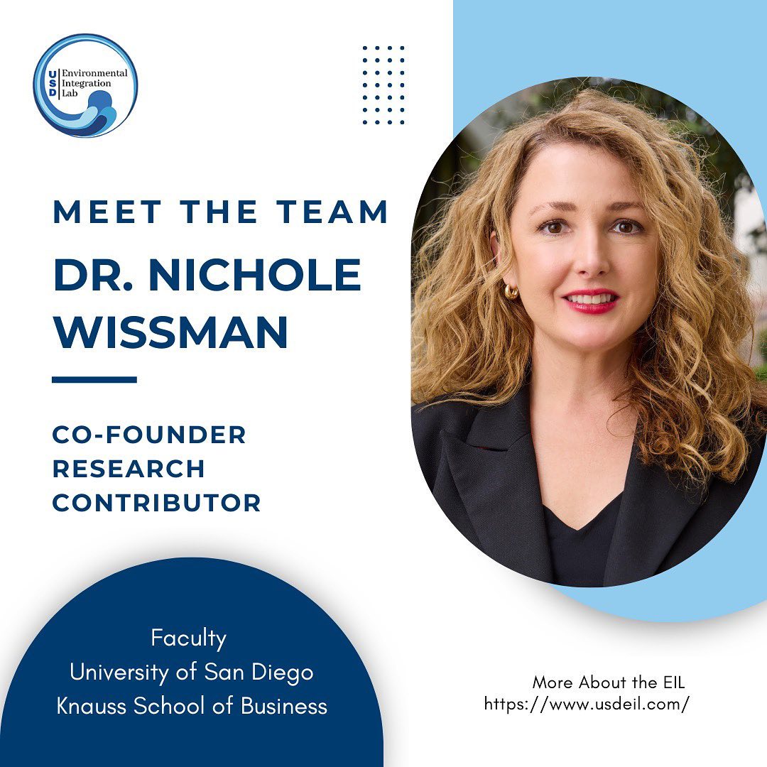 Meet Dr. Nichole Wissman, Co-Director of the Environmental Integration Lab and an interdisciplinary scholar focused on climate risks, sustainability solutions, and the dynamic interactions between social movements and industry. She leads efforts to create equitable, regenerative futures through innovative cross-sector collaboration, emphasizing climate adaptation, equity, and climate justice. Dr. Wissman is dedicated to connecting research with practice, driving meaningful change for both people and the planet. Most recently she worked on the Equity Implementation Framework for the County of San Diego’s Climate Action Plan and published papers on Climate Risk and Environmental Justice.