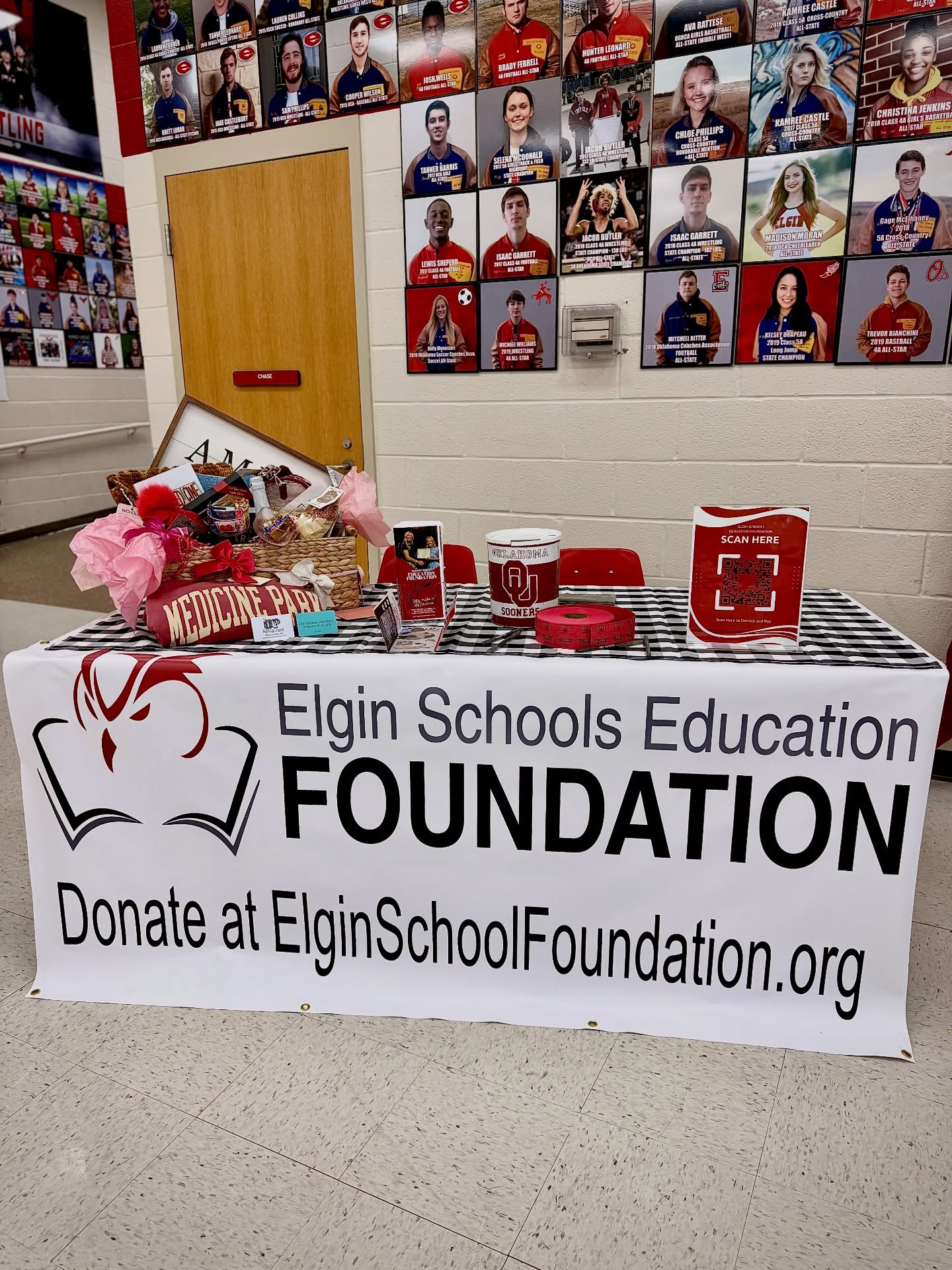 Make sure to come visit our table at ELGIN WRESTLING TONIGHT!!!! You’ll have two more chances to enter at Elgin Basketball on HOMECOMING (2-6) and on SENIOR NIGHT(2-14)!!! We’ll be set up in the lobby, ready to take your donation to be entered to win a “Date Night” basket overflowing with goodies from our generous Medicine Park & Elgin businesses and donors. 🙏🏼
Make a one time donation or sign up to be a member of ESEF Parliament or make monthly recurring donations to support our mission to bring classroom grants and scholarships to EPS Faculty and Seniors! If you sign up or make a donation you’ll be entered for a chance to win out this incredible basket filled with all these great prizes! 🙌🏼
You have TWO more opportunities to enter to win. Our drawing will be held on the last event, Elgin Basketball Senior Night on February 14th! 🏀