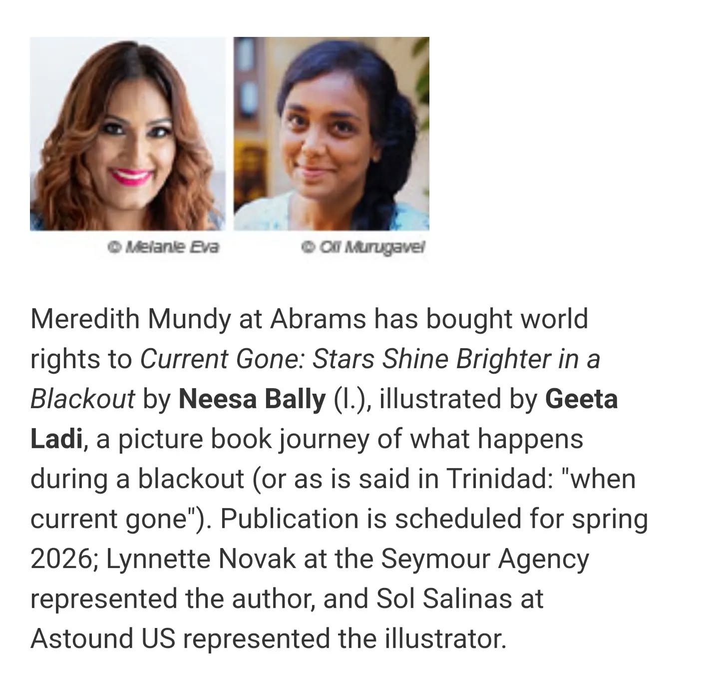 I am overjoyed to share this announcement.
Thanks to my amazing agent @lynnette_novak and Meredith Mundy for loving this little lyrical tale as much as I do. I can't wait for @geetaladi_illustrations incredible artwork as this story comes to life.