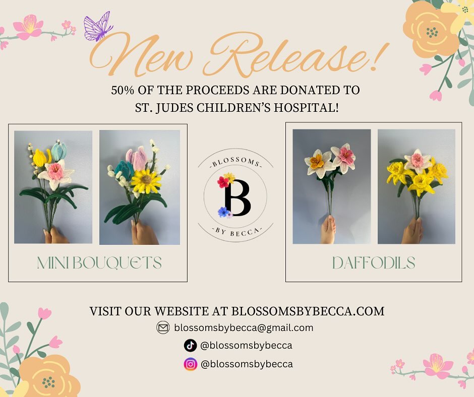 Our End Of Summer Release is here!!! Shop mini bouquets and our daffodils on our website blossomsbybecca.com 🌻💗🌷