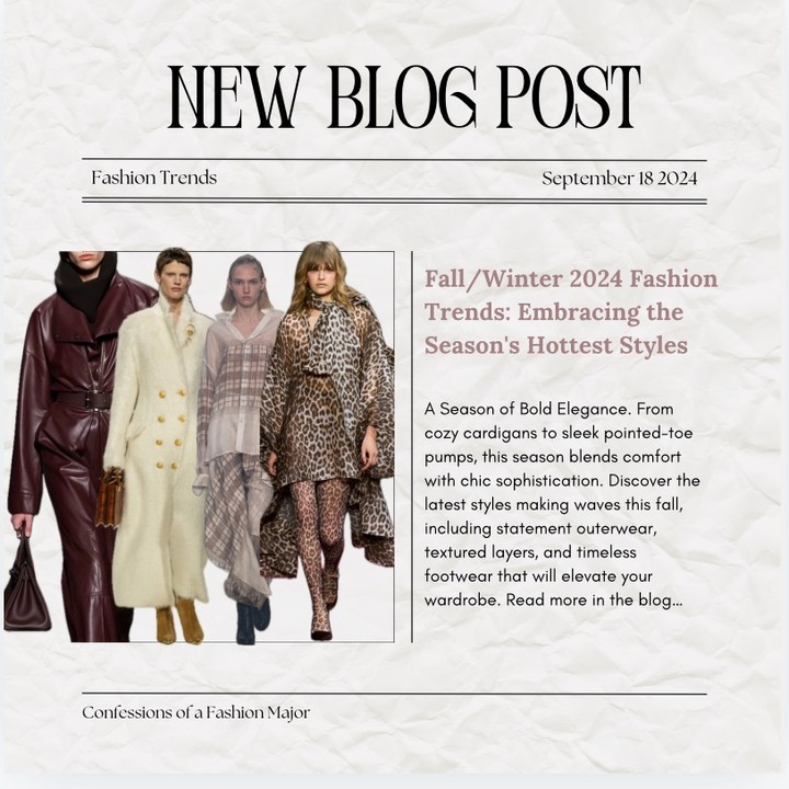 🚨NEW POST ALERT🚨Step into the season with the ultimate guide to Fall/Winter 2024 fashion trends! From rich, earthy tones to luxurious textures and bold patterns, discover how to elevate your wardrobe with the freshest looks. Read more at the link in the bio! #fashionblogger #fallfashion #trending #fashion #fallwinter