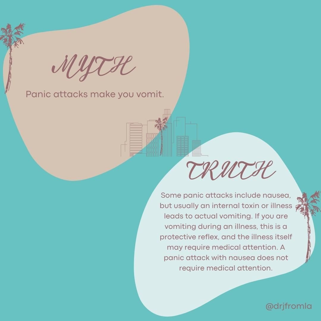 It is true that a panic attack can include nausea. This is because the digestive system becomes temporarily shut down by the sympathetic "fight or flight" nervous system, leaving excess bile or undigested food in the gut.
~
When folks vomit during a panic attack, this is usually because nausea feels intolerable and vomiting has become a conditioned, i.e., learned, response to attenuate the sick feeling. Breathing with the sensation of nausea as you ride out a panic attack can be one way to reduce vomiting.
~
Vomiting as a reflex (reflex = natural, not learned) is triggered by health events, such as flu/illness, an internal toxin (parasite, food poisoning, toxic chemical), substance withdrawal, internal bleeding, or pregnancy. It is important to remember that, while vomiting is uncomfortable, it is often a very necessary and protective reflex. You would not want to hold onto spoiled food in your stomach right?
~
In conclusion, while it is possible to feel nauseous during a panic attack, it does not necessarily mean you are ill or that you will vomit.
~
#psychology #anxiety #panic #nausea #therapy #panicattacks #selfgrowth #knowledge #mentalhealth #selfjourney #selfawareness #mentalhealthawareness #mentalhealthmatters
#nausea #knowledge