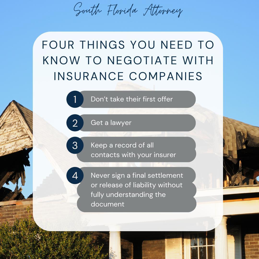 The first rule in negotiation is to start out with an outrageous offer. The insurance company is just like any other business. They will try to limit their costs any way they can. There is always leeway and room for argument in an insurance claim. That’s why an attorney can be such a valuable asset when dealing with the insurance company. They know the law, but more importantly, they know how insurance companies think.⠀
⠀
If your or a loved one is dealing with a denied or underpaid homeowner's insurance claim, contact us to schedule your free consultation today. Get the compensation you deserve to make repairs to your property now!⠀
✉️ claims@southfloridaattorney.com⠀⠀
📞 954-941-8363⠀⠀
⠀⠀
#law #lawfirm #cityoffortlauderdale #fortlauderdale #cityofdeerfieldbeach #cityofcoralsprings #coralsprings #pompanobeach #pompano #cityofpompanobeach #lawyers #attorney #busines #homeownersclaim #commecialproperty #homeowner #insuranceclaims