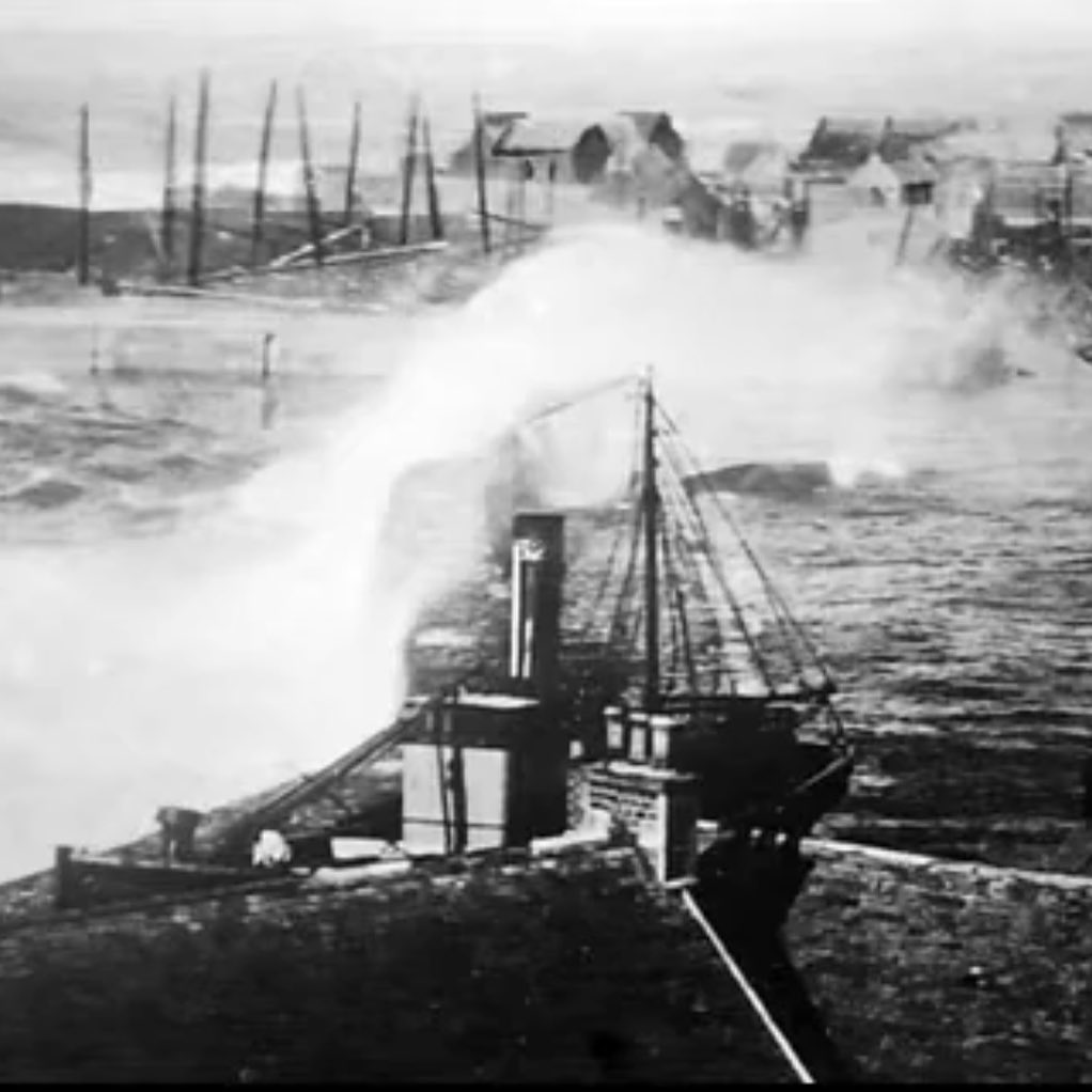 Storm surge in historic MacDuff UK photo