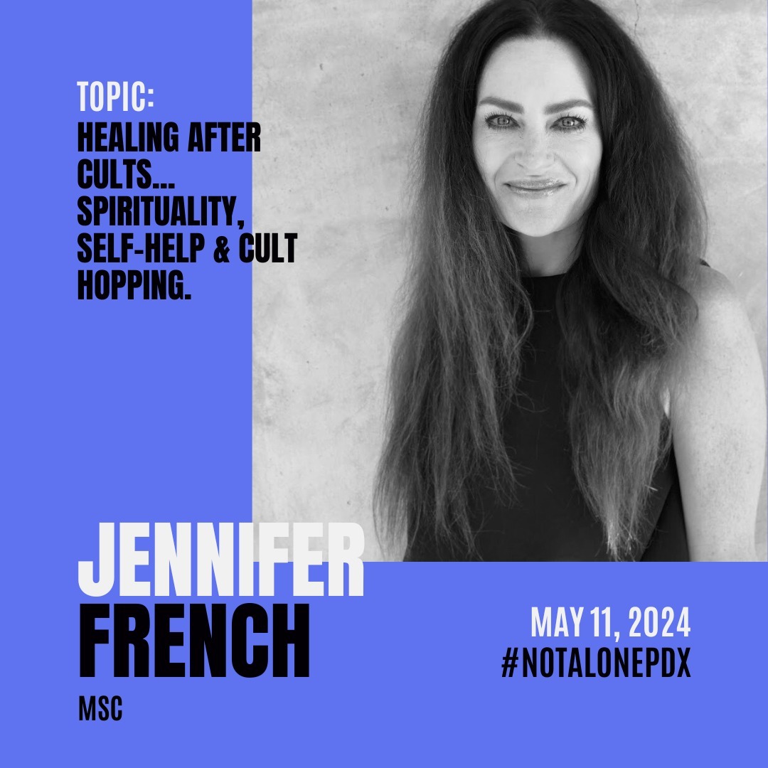 Featured Conference Presentation at Not Alone: A Conference for Survivors and Helping Professionals
Healing After Cults…Spirituality, Self-Help & Cult Hopping - Presented by Jennifer French Tomasic, MSc
So many of us that join cults, enter as sincere seekers wanting to deepen, feel more connected to the spiritual, to ourselves, to what’s beautiful and good in all things. If we leave, only to find that our purpose feels adrift, our community non-existent, or life is lacking the luster of what was, we often turn to alternatives. In this presentation, Jennifer shares some of the most significant tactics and dynamics that unfold just beneath our awareness, in hopes that bringing them to the surface might protect or alert the spiritual seeker to the intricate subtleties that are so often hidden.
---
A survivor herself, Jennifer French Tomasic specializes in working with survivors of coercive control. She has a Masters in the Psychology of Coercive Control and is a certified Integrative Trauma practitioner. Jennifer is an affiliate of Dr. Gillie Jenkinson’s specialized cult and religious recovery approach, grounded in survivor research and offered in both individual and group settings. She is also a level 2 trained Internal Family Systems practitioner. Jennifer is not a licensed psychotherapist. She hosts the Project Hope Podcast for families and friends with loved ones in a group of high control / high demand. She is a member of the ICSA (International Cultic Studies Awareness) Research Committee and has conducted research on those who self-identify as having experienced coercive control and received Internal Family Systems (IFS) as a result. Jennifer is an advocate and expert witness in court cases involving coercive control. She works both across the US and internationally and currently lives in Los Angeles, CA with her husband and extended family.
Learn more about the conference at https://www.safeportland.org/safe-conference (link in bio)
.
.
.
#notalonepdx #pdxevents #pdxconference #portlandevents #portlandoregon #portlandconference #traumarecovery #religioustrauma #religiousabuse #control #manipulators #religion #cultexpert #psychology #cultrecovery