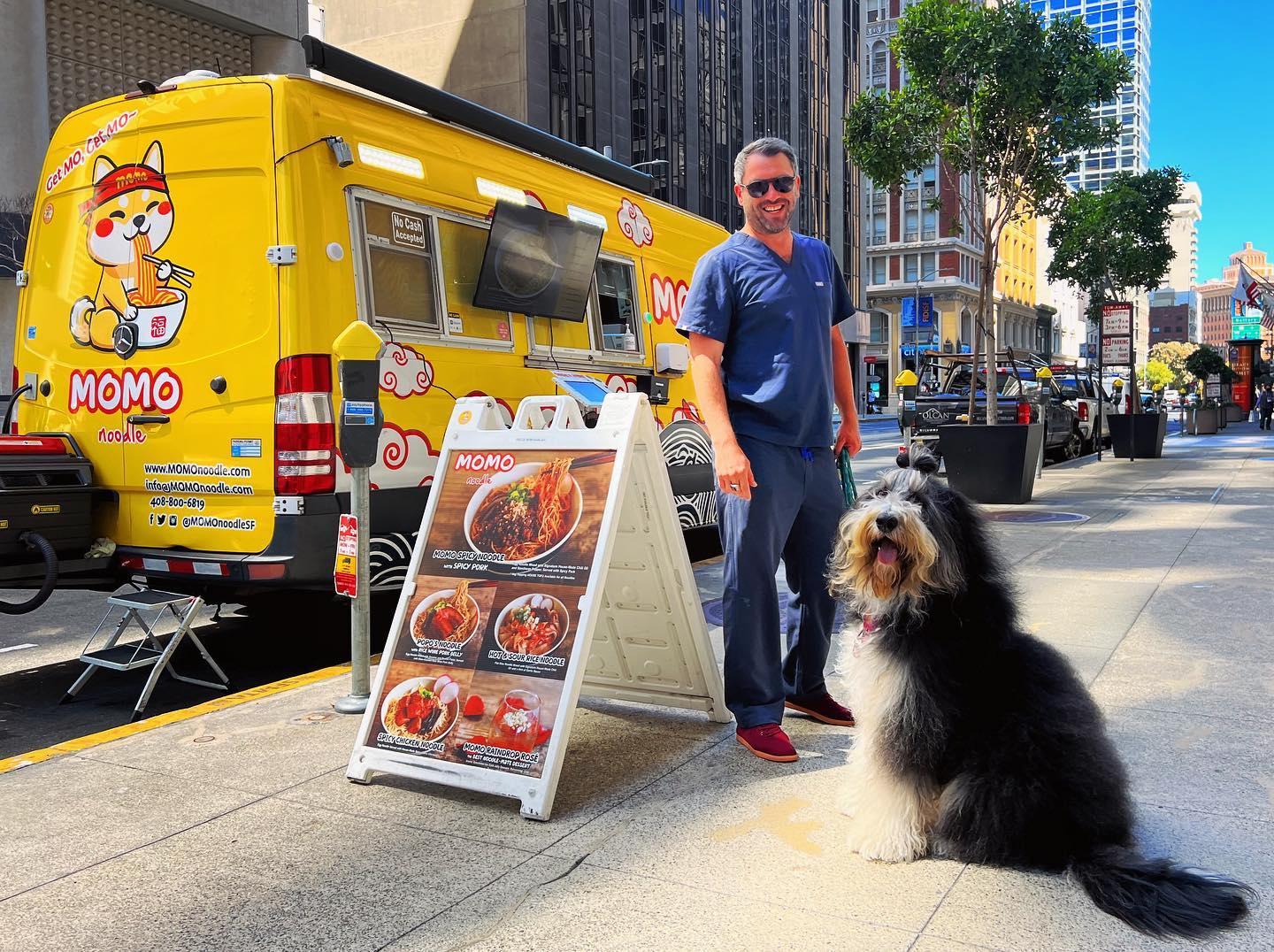 MOMO got friends visiting! Sooo happy!!😍
#dog #englishsheepdog #foodtruck #momonoodlesf #foodtruckfestival #food #sffoodie #noodles #chicken #spicynoodles #spicy #bayarea #bayareaeats #sanfrancisco #sanfranciscofood #lunch #asianfood #mobilefood #eatsf #sfeater #whatsforlunch #sendnoods #sichuanfood #szechuan #foodie #noodlepull #liftingnoodles #yelpsf