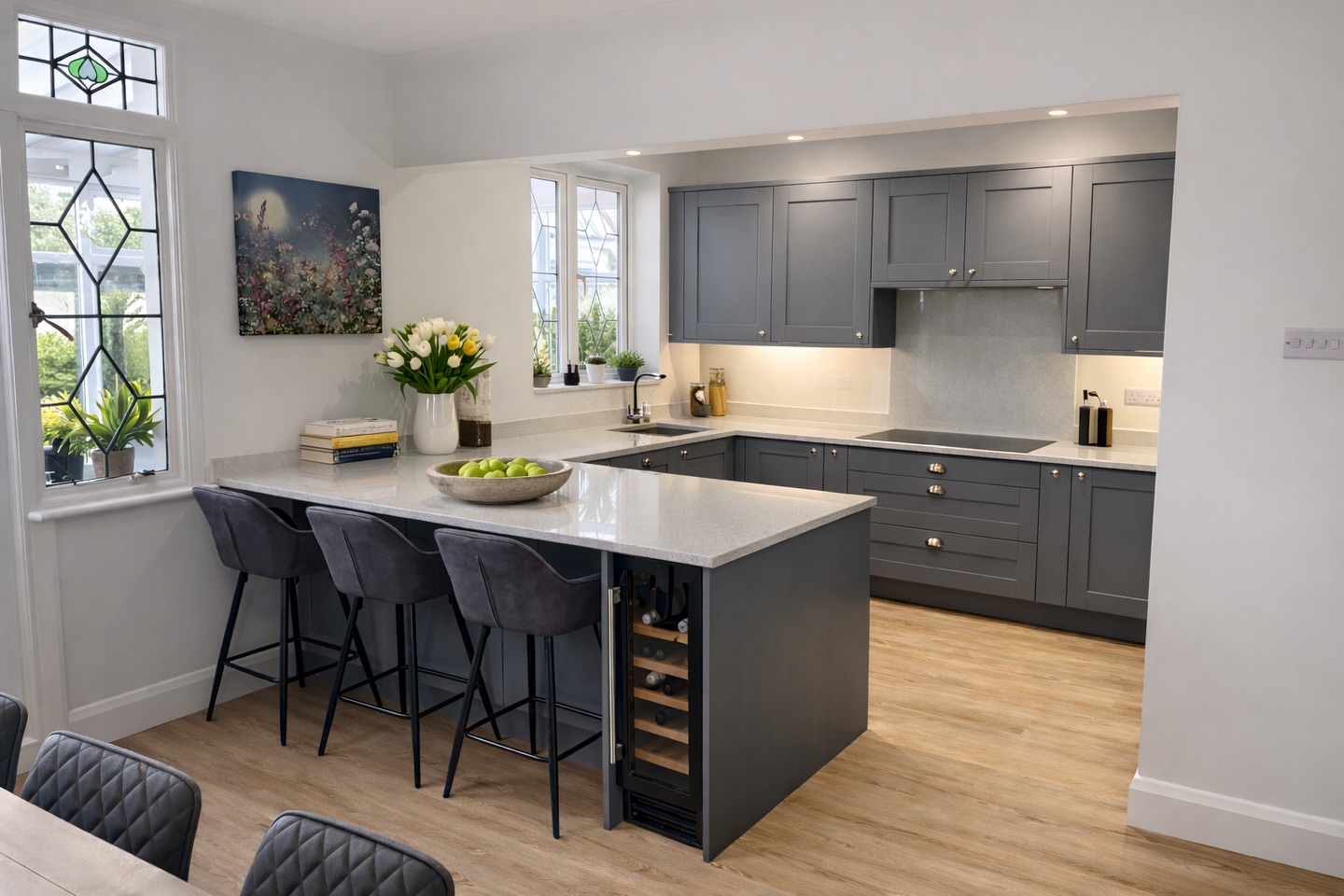 A well balanced kitchen and dining space created as part of a wider home renovation.
The layout was carefully planned to allow the island to sit naturally within the room, supporting everyday use while maintaining clear circulation and strong sightlines to the garden. The cabinetry, worktops, and lighting were selected to create a calm, uncluttered environment with a clear sense of proportion.
Material choice, storage planning, and long term usability were central to the design, ensuring the space feels comfortable, functional, and built to perform over time.
If you’re planning a renovation, extension, or new kitchen, we’re always happy to talk through ideas and next steps.
📍 Essex
📞 07734 256314
🌐 www.ecobuilders.green
#EcoBuildersGreen #KitchenDesign #HomeRenovation #OpenPlanLiving #EssexBuilders