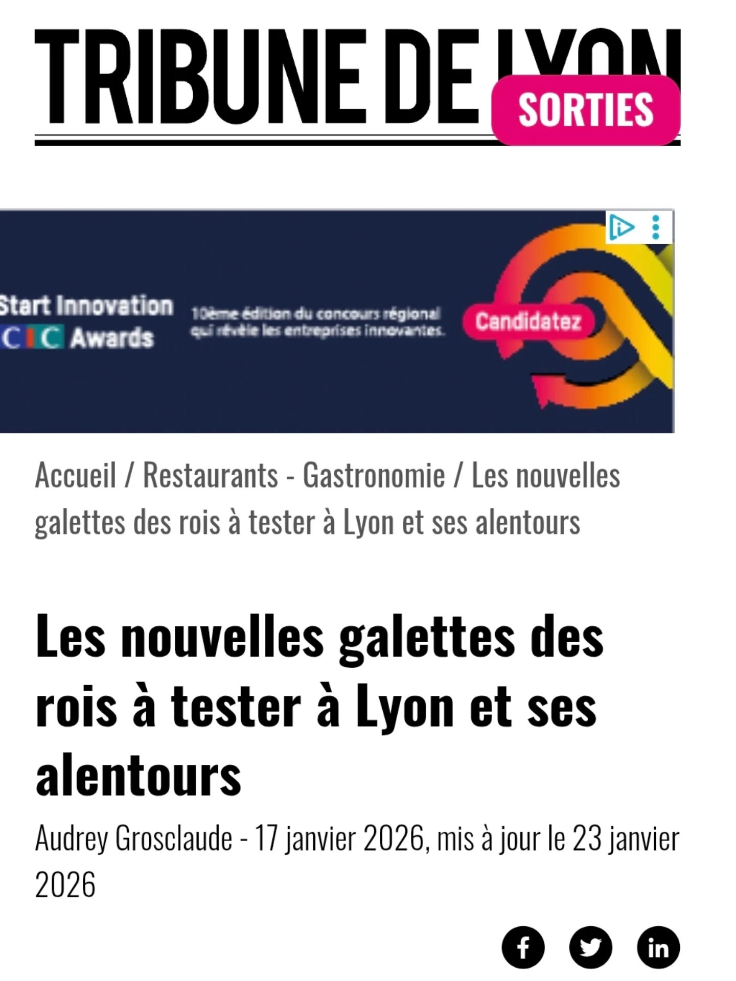 📰 Article galette – Nicolas Hennemann 🥮👑
👑 Un immense merci à la rédaction de la @tribune_de_lyon pour nous avoir sélectionnés parmi les belles découvertes des galettes des rois de #Lyon cette année.
♥️ Quand la passion, la rigueur et le travail font la différence, c’est toujours un vrai bonheur de voir cet engagement reconnu. ✨️
#article #patisserie #galette #Lyonfoodies