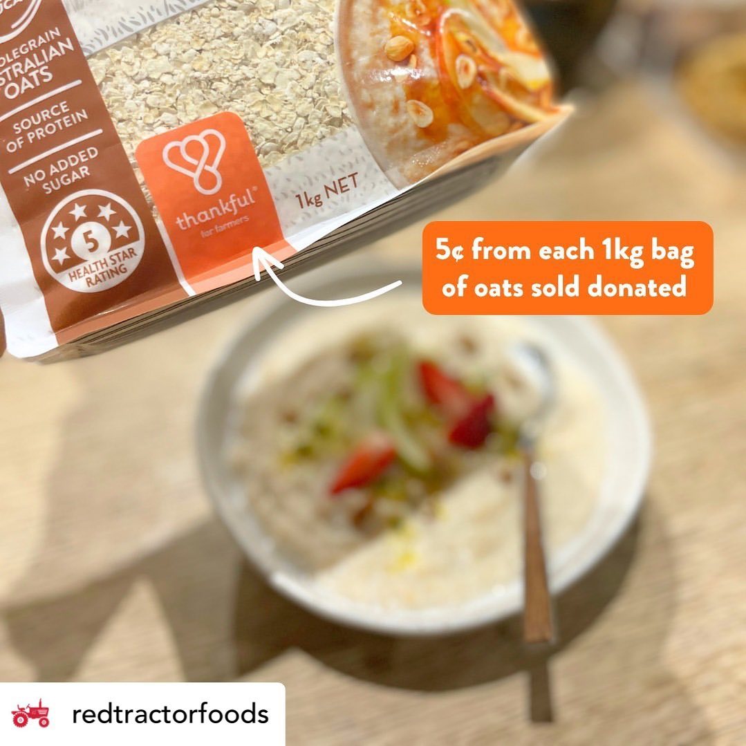 Posted @withregram • @redtractorfoods Your purchase is making a positive impact!
Red Tractor have been proud partners of Thankful for Farmers for over two years now. This partnership enables us to recognise our farmers for their incredible work and give back to agricultural communities across Australia by supporting meaningful initiatives.
So, when you purchase any of our products with the Thankful for Farmers logo, you can be sure that your contribution will be valuable and make a difference with 5c from every pack of oats sold being donated invested back into the health and prosperity of Australian farmers
.#thankful4farmers