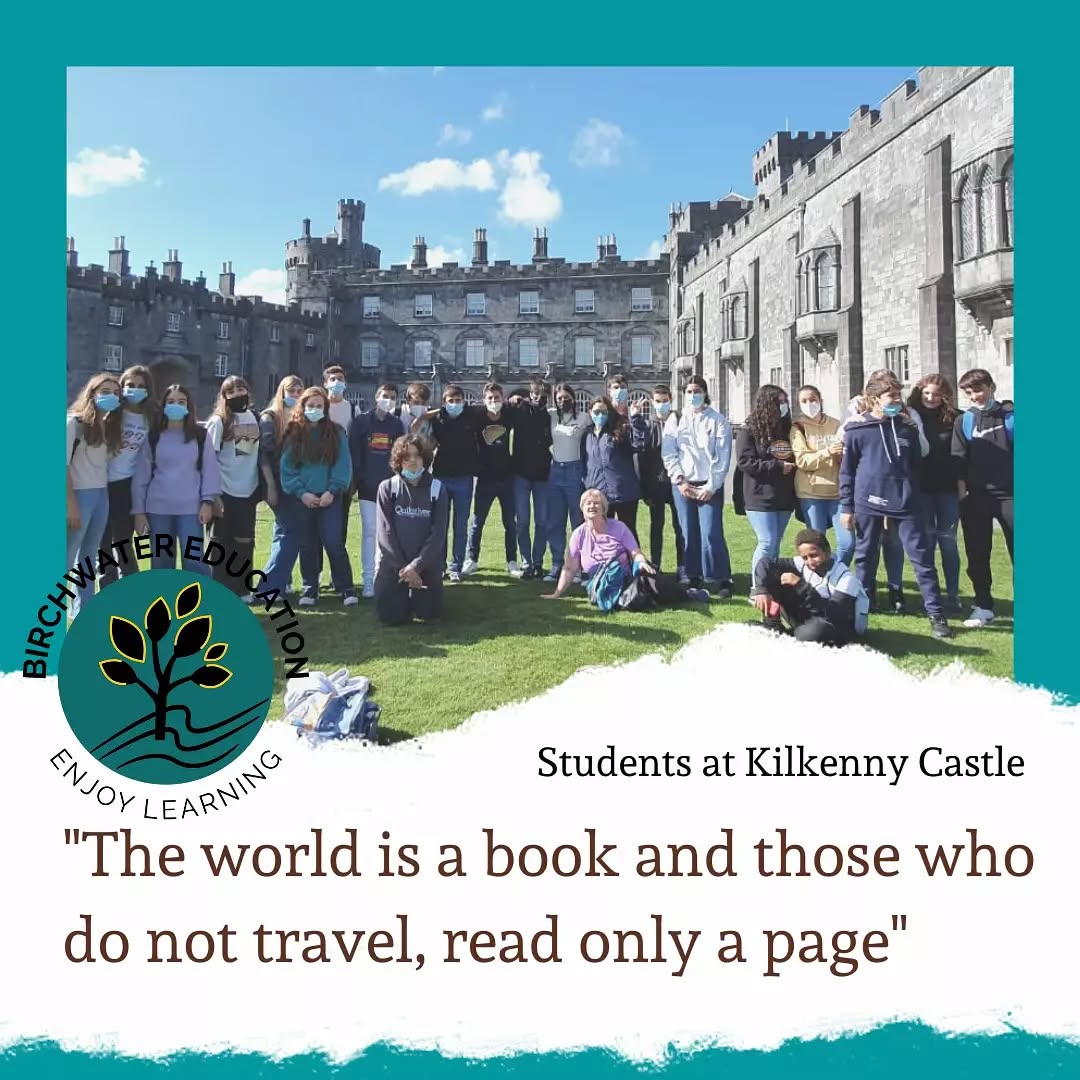 Short Term High-School Placement students enjoy the beautiful autumn weather at Kilkenny Castle